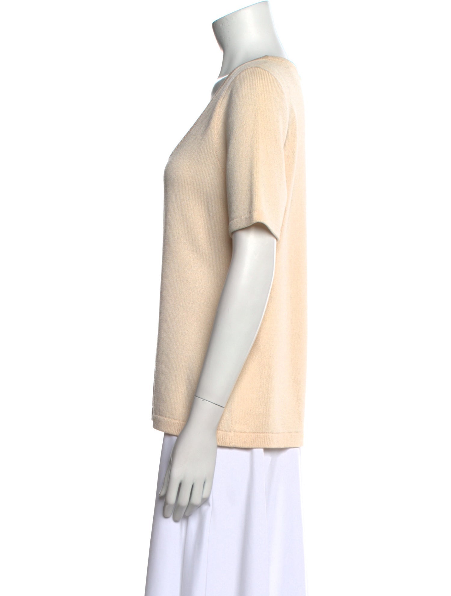 St. John Wool Square Neckline T-Shirt