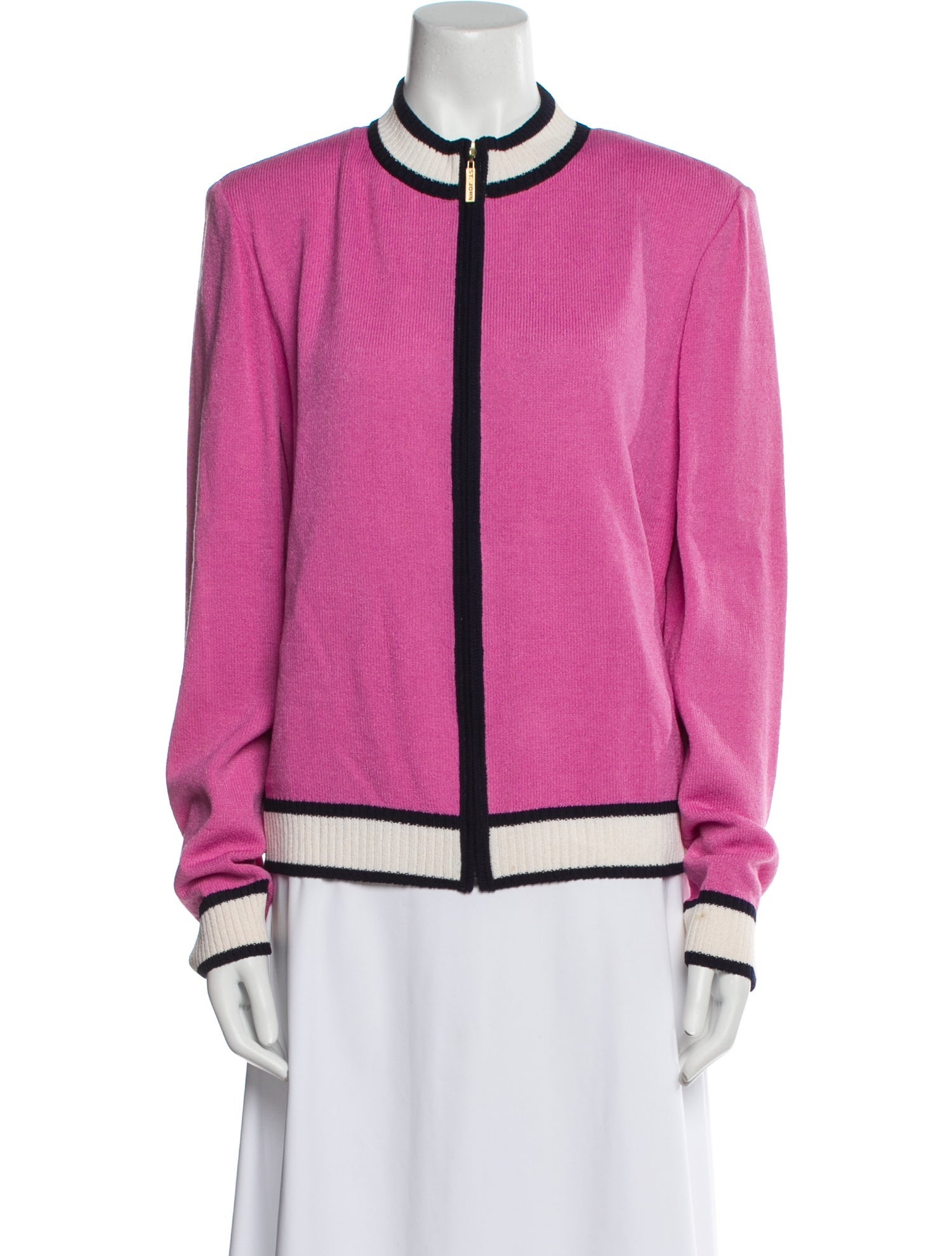 St. John Wool Colorblock Pattern Jacket