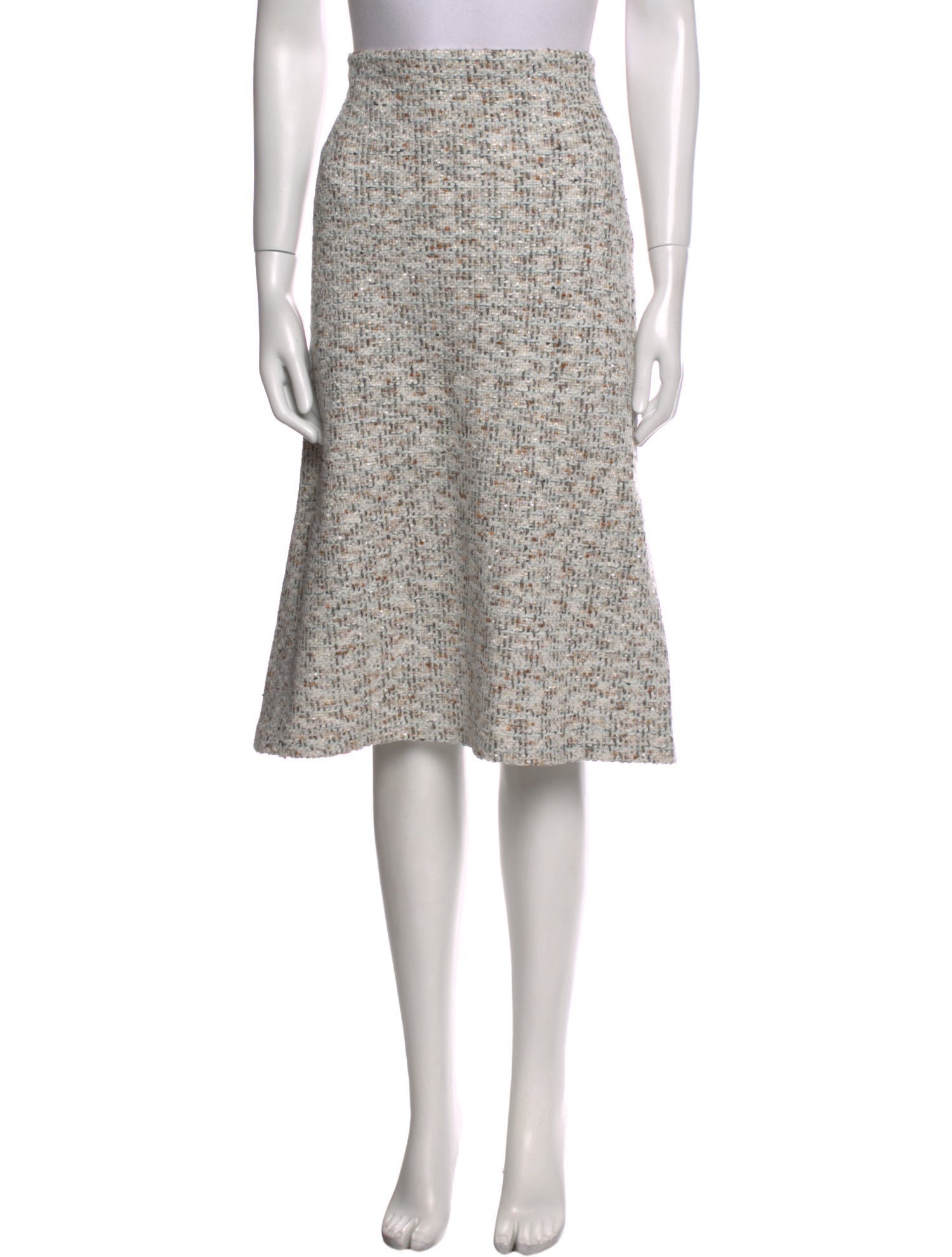 St. John Tweed Pattern Midi Length Skirt
