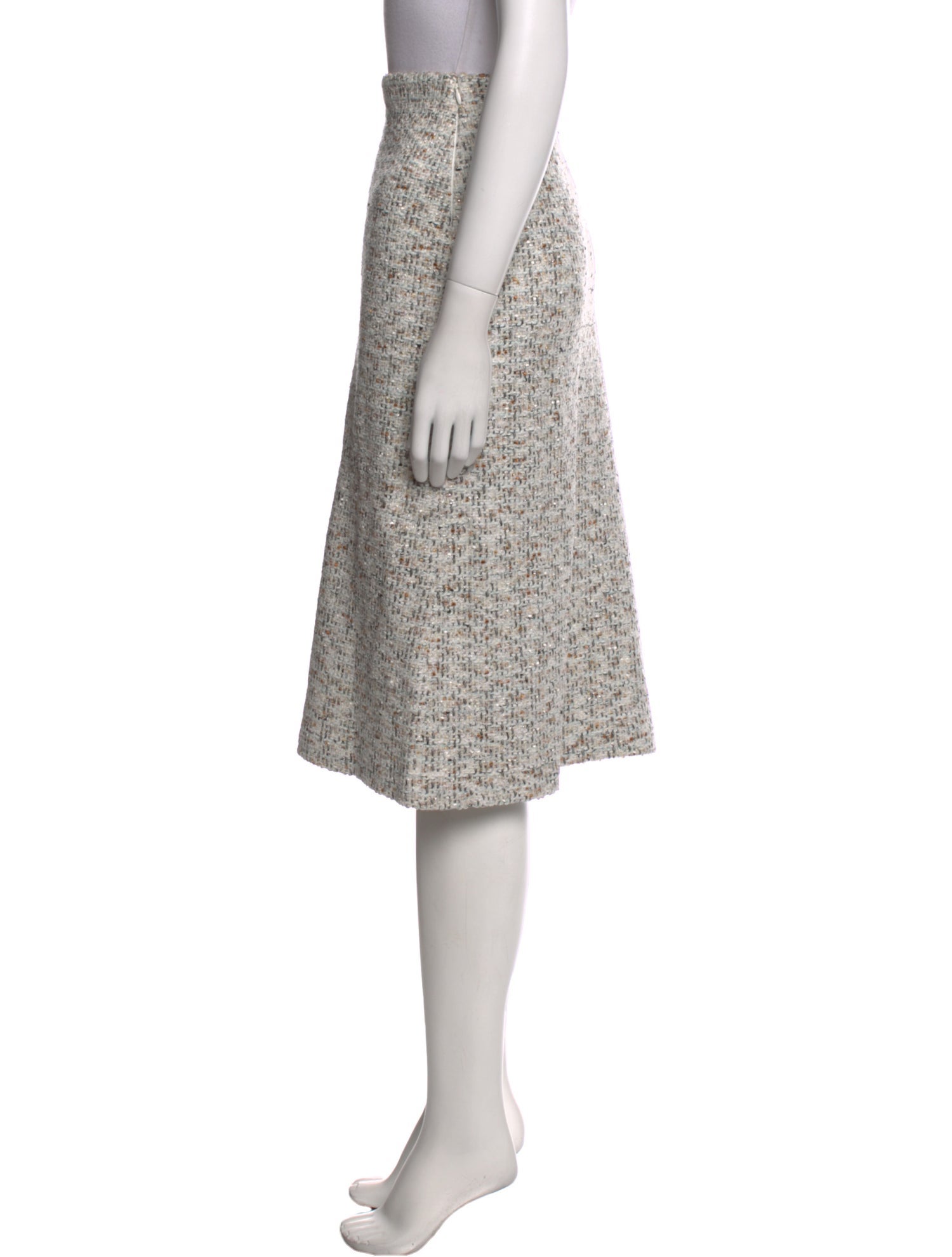 St. John Tweed Pattern Midi Length Skirt