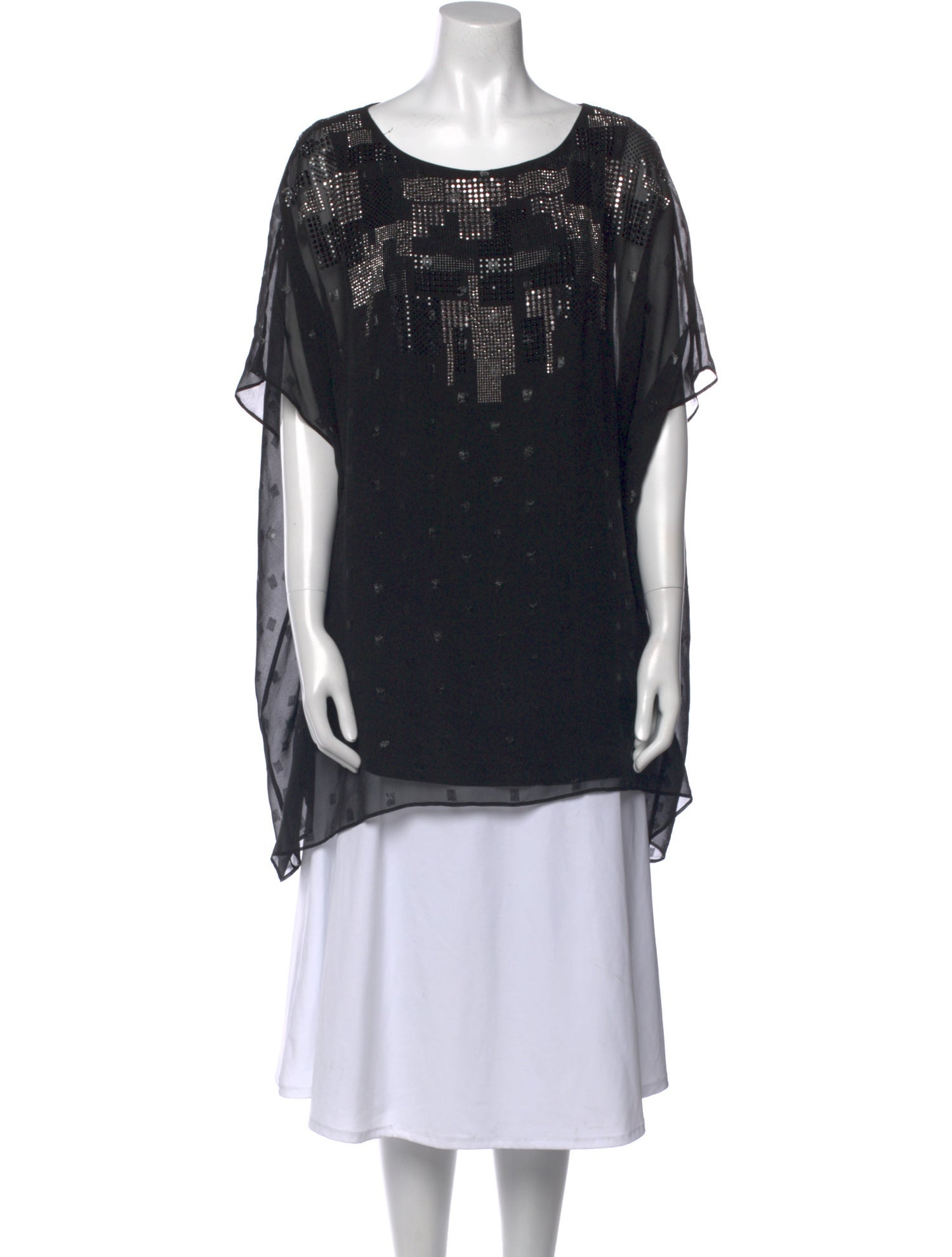 St. John Silk Bateau Neckline T-Shirt