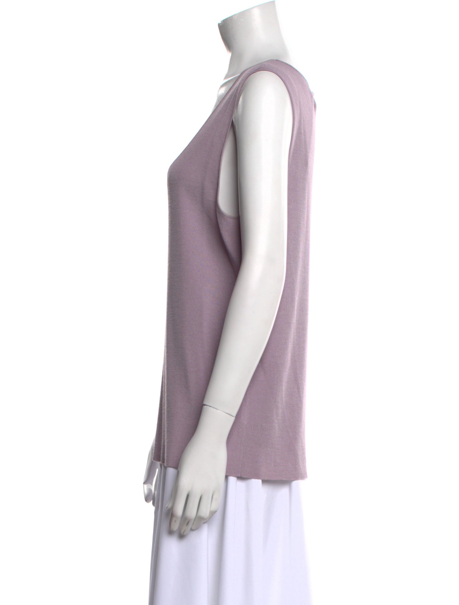 St. John Scoop Neck Sleeveless Top