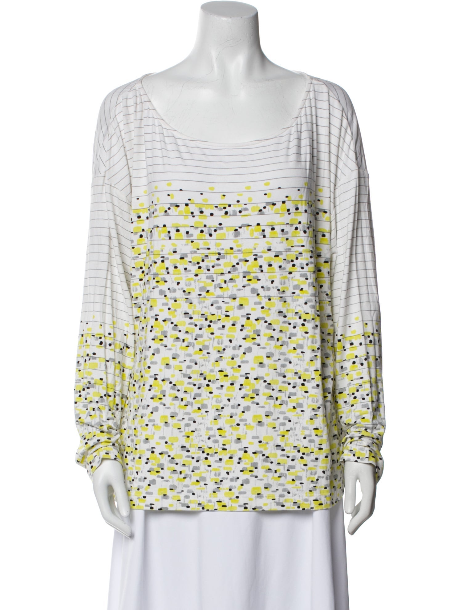 St. John Printed Scoop Neck Blouse