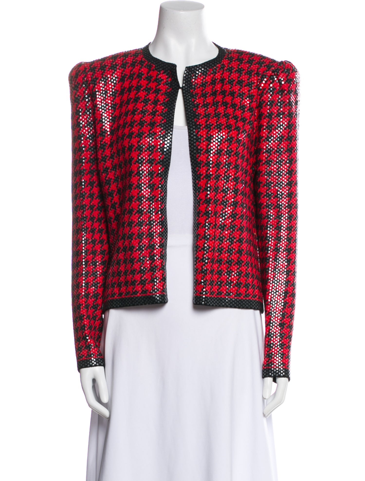 St. John Houndstooth Print Evening Jacket