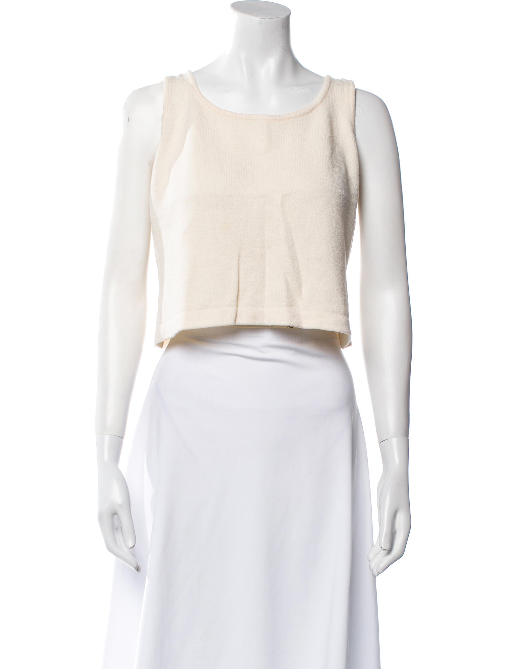 St. John Wool Scoop Neck Crop Top