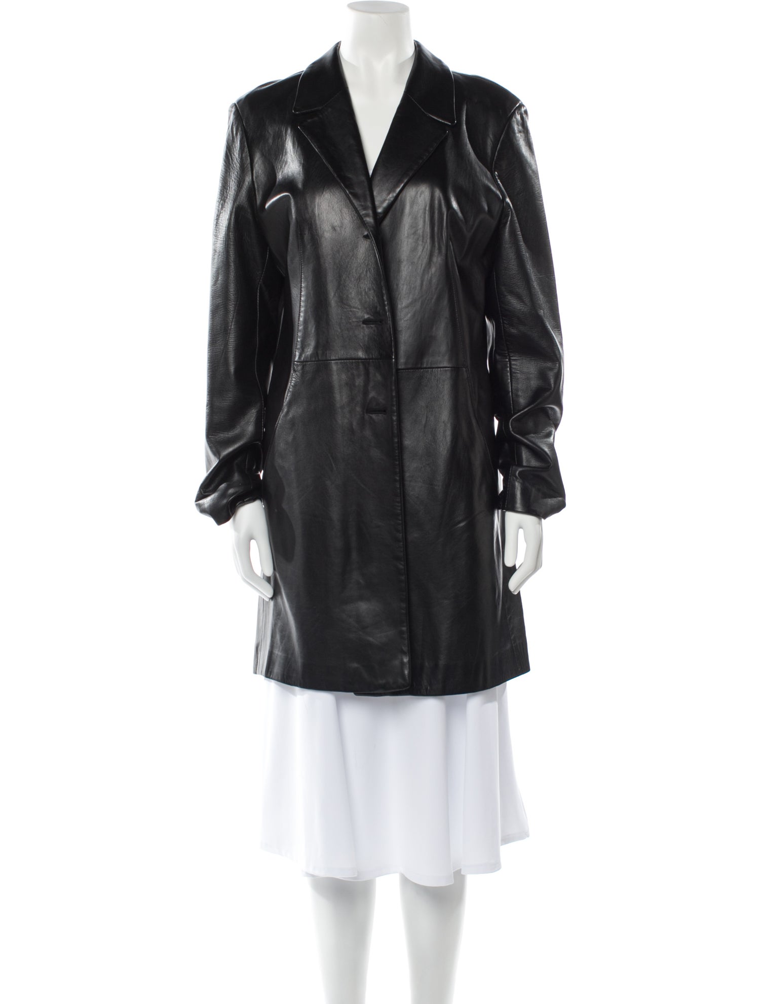 St. John Leather Trench Coat