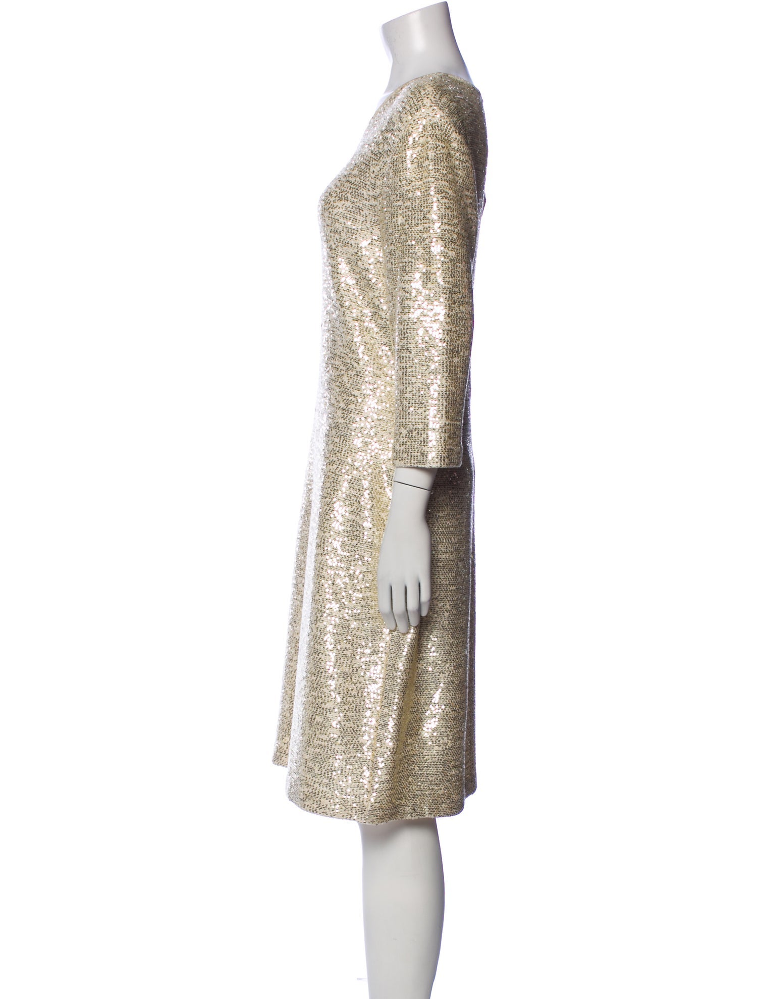 St. John Scoop Neck Knee-Length Dress