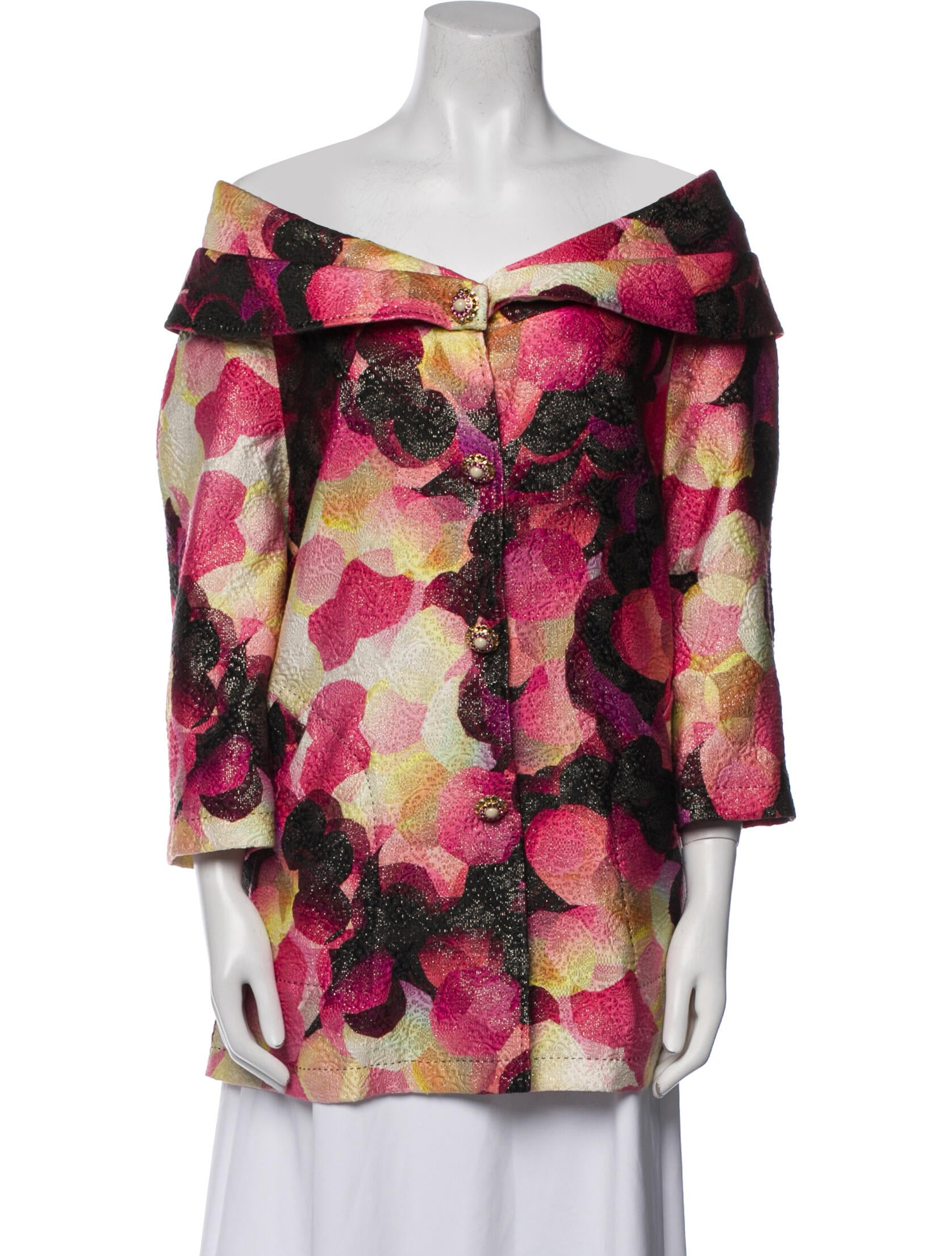 St. John Wool Floral Print Jacket