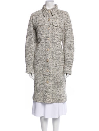 St. John Tweed Pattern Trench Coat