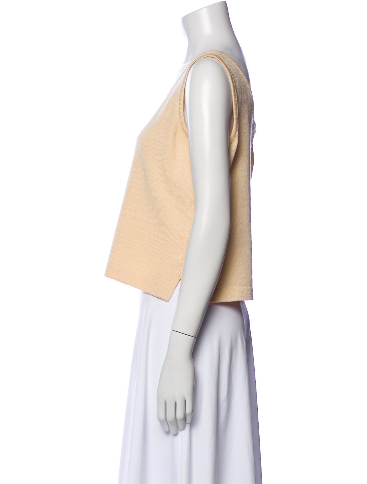 St. John Wool Scoop Neck Crop Top