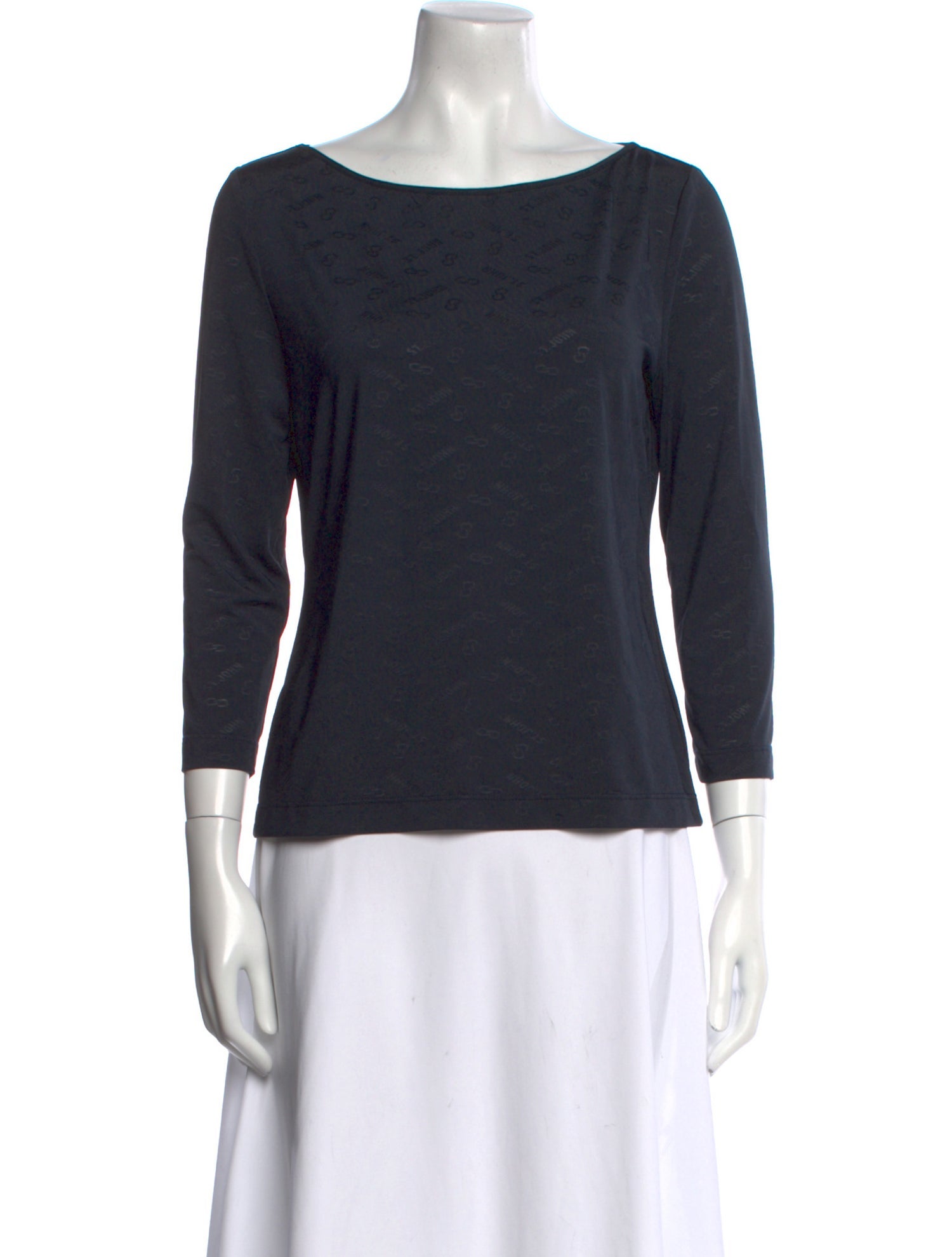 St. John Bateau Neckline Three-Quarter Sleeve Top