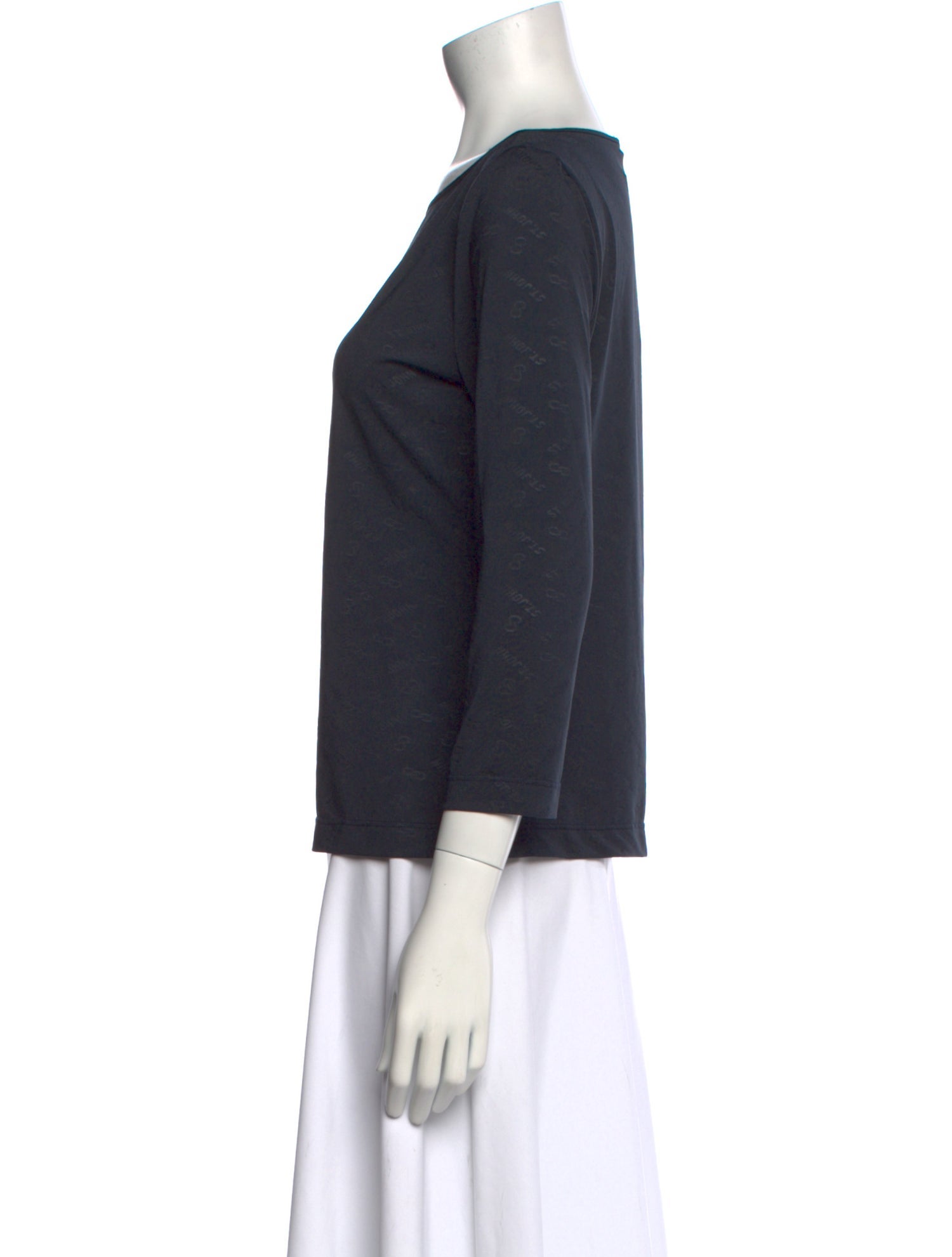 St. John Bateau Neckline Three-Quarter Sleeve Top