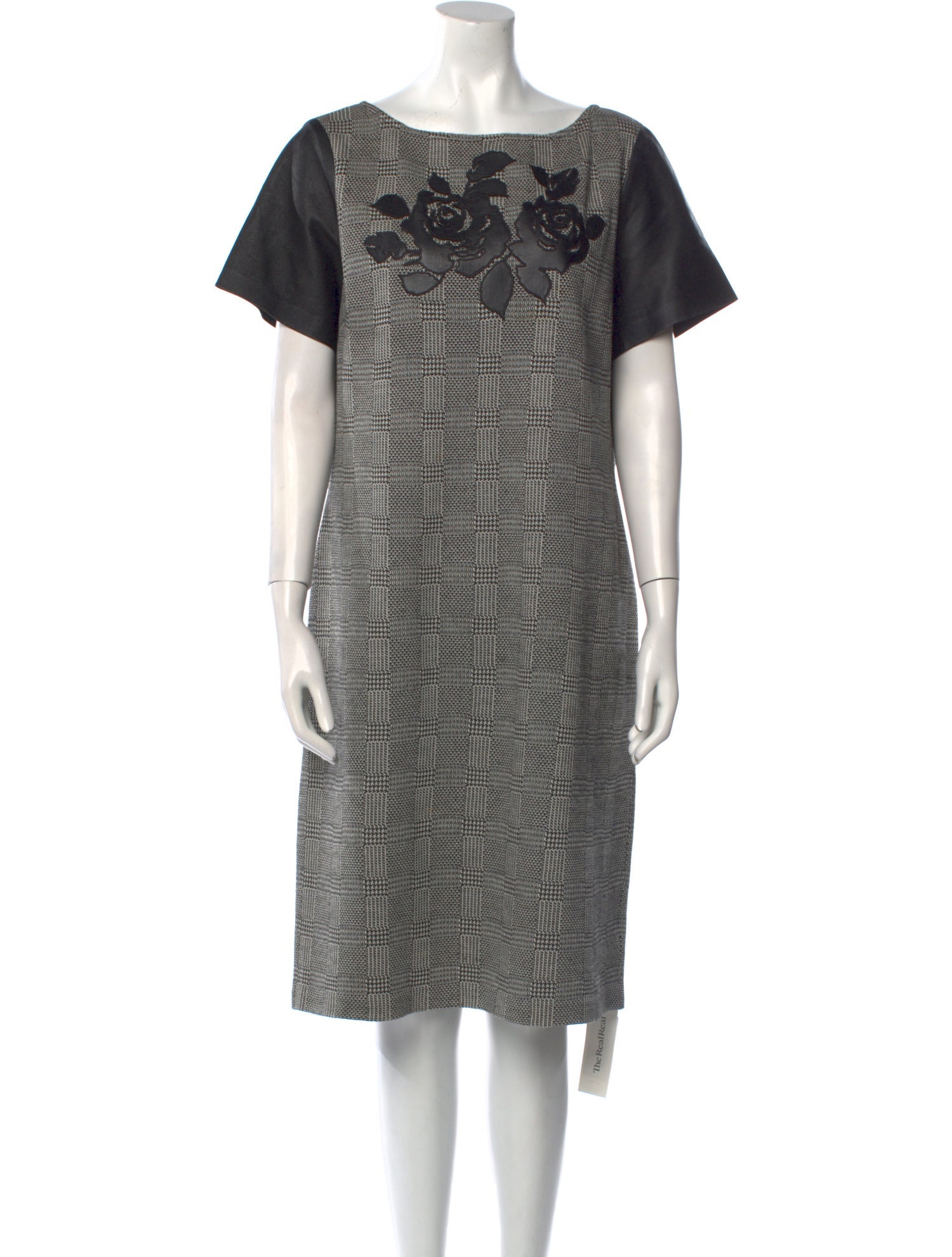 St. John Bateau Neckline Knee-Length Dress