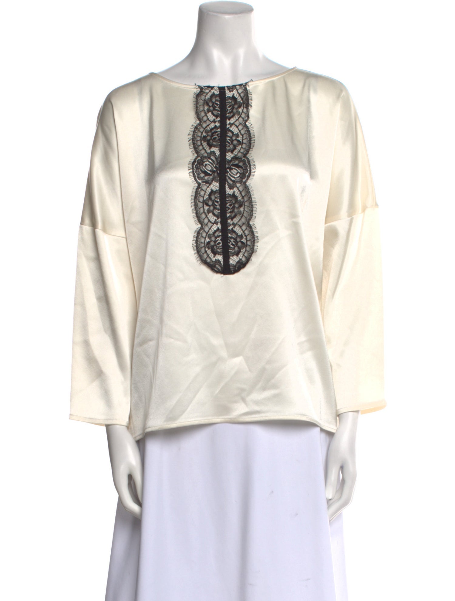 St. John Bateau Neckline Three-Quarter Sleeve Blouse