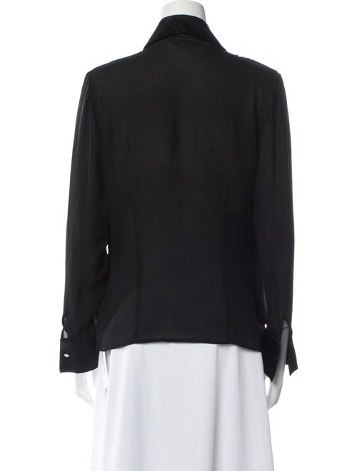 St. John Silk Long Sleeve Button-Up Top