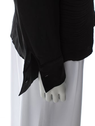 St. John Silk Long Sleeve Button-Up Top