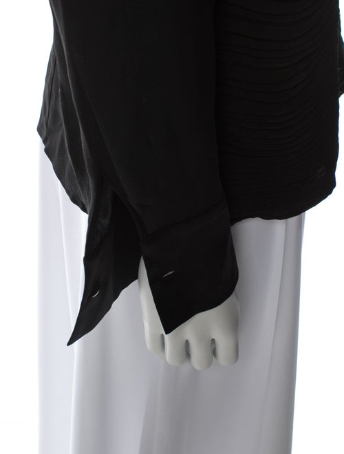 St. John Silk Long Sleeve Button-Up Top