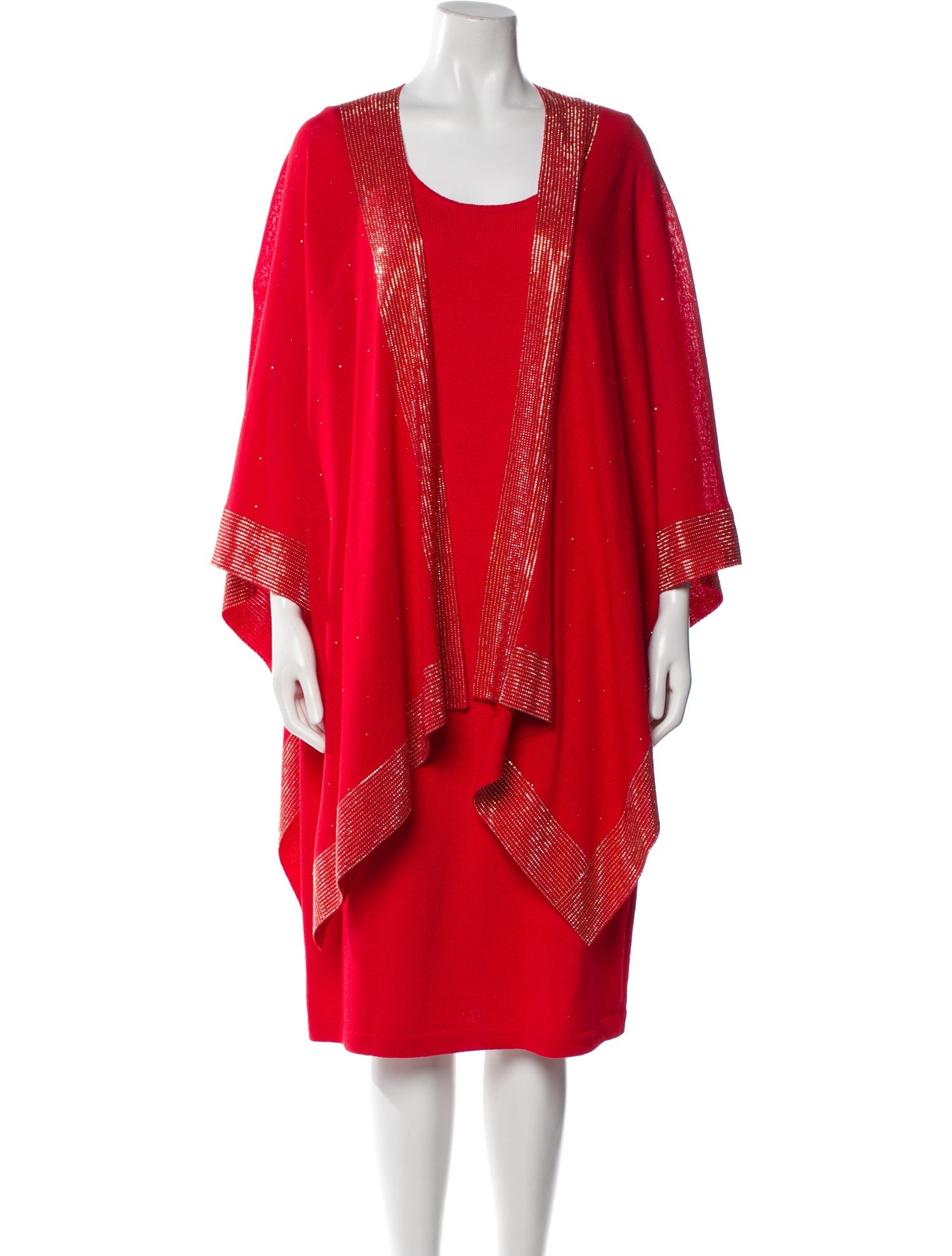 St. John Collection Wool Printed Dress Set