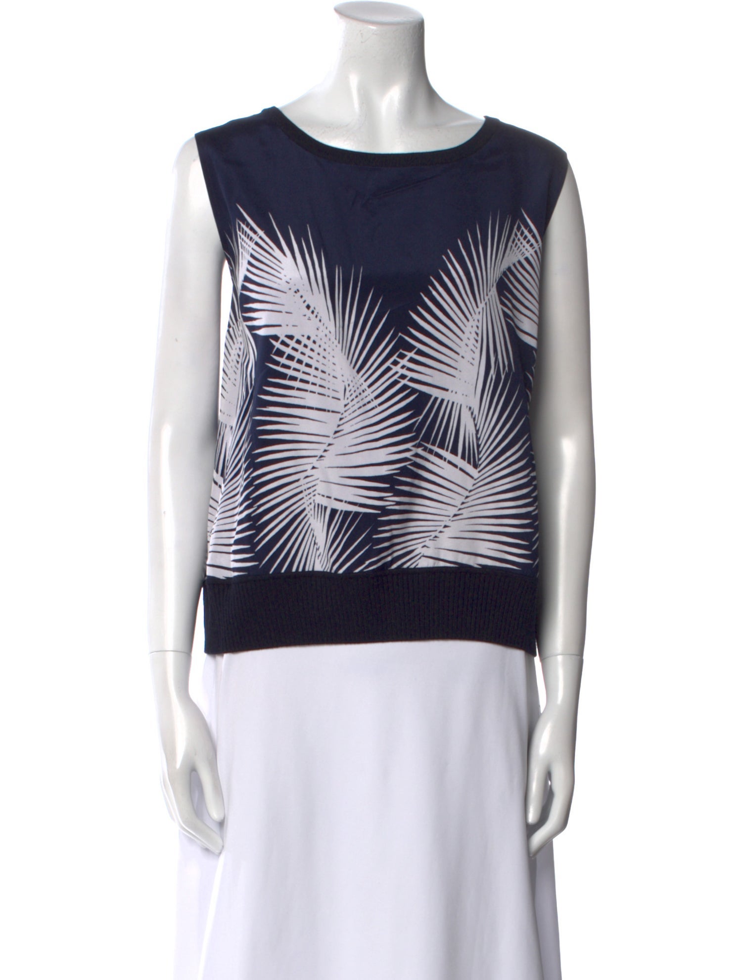 St. John Printed Bateau Neckline Top w/ Tags