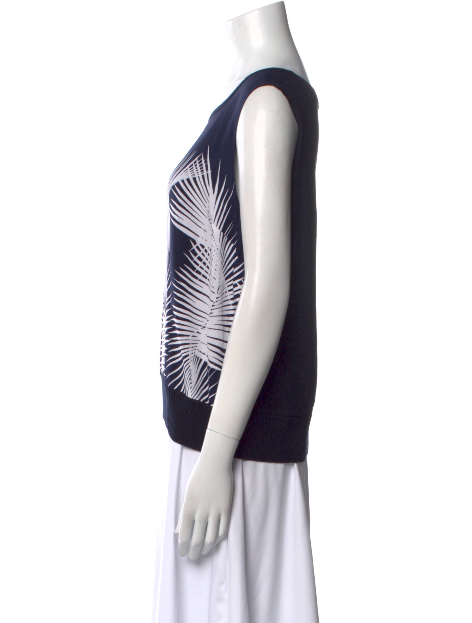 St. John Printed Bateau Neckline Top w/ Tags