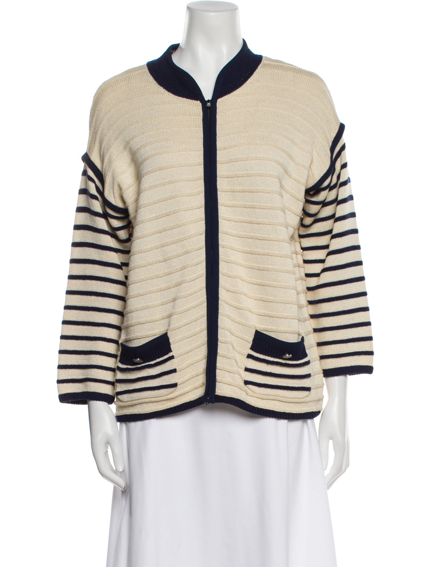 St. John Vintage Striped Bomber Jacket