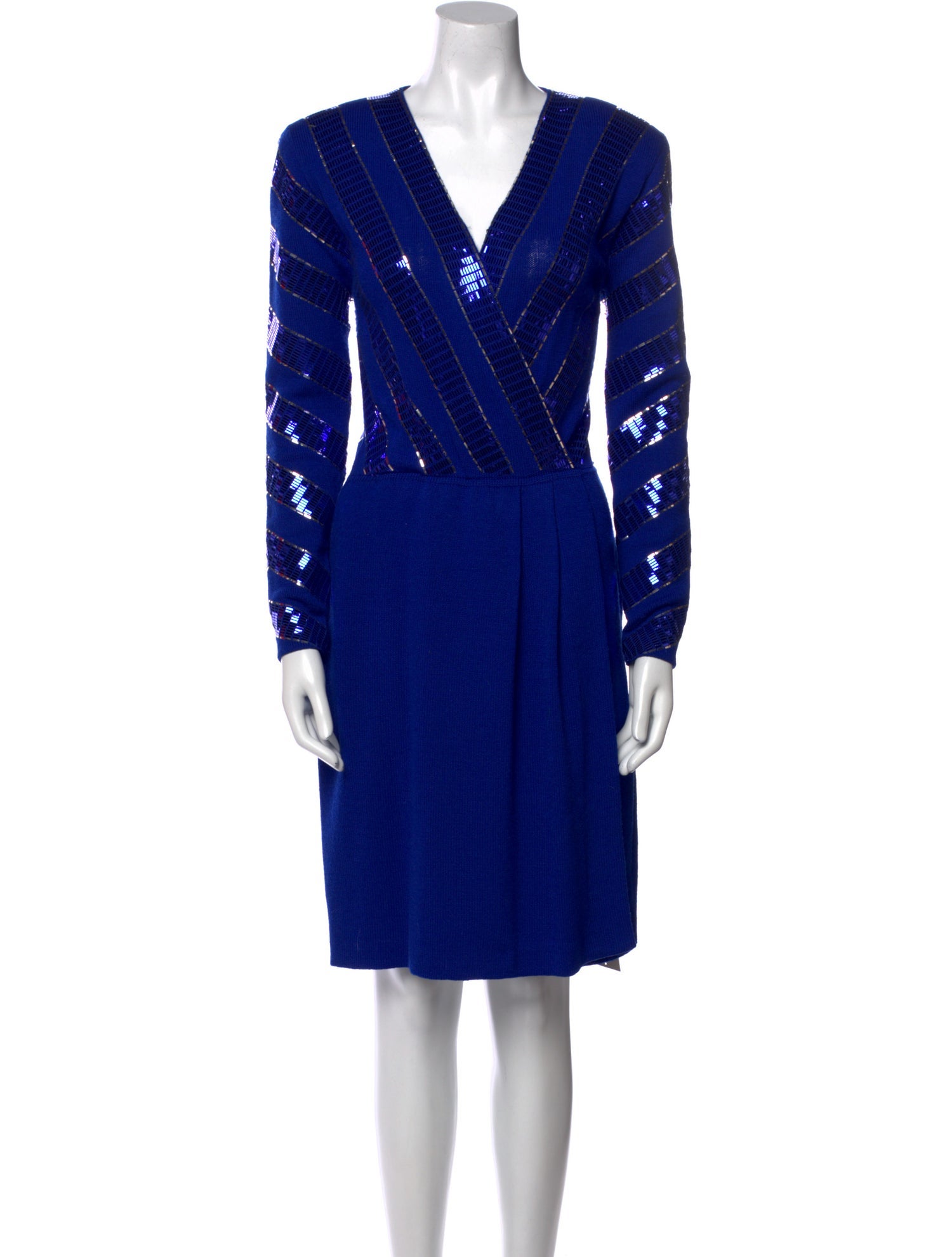 St. John V-Neck Knee-Length Dress