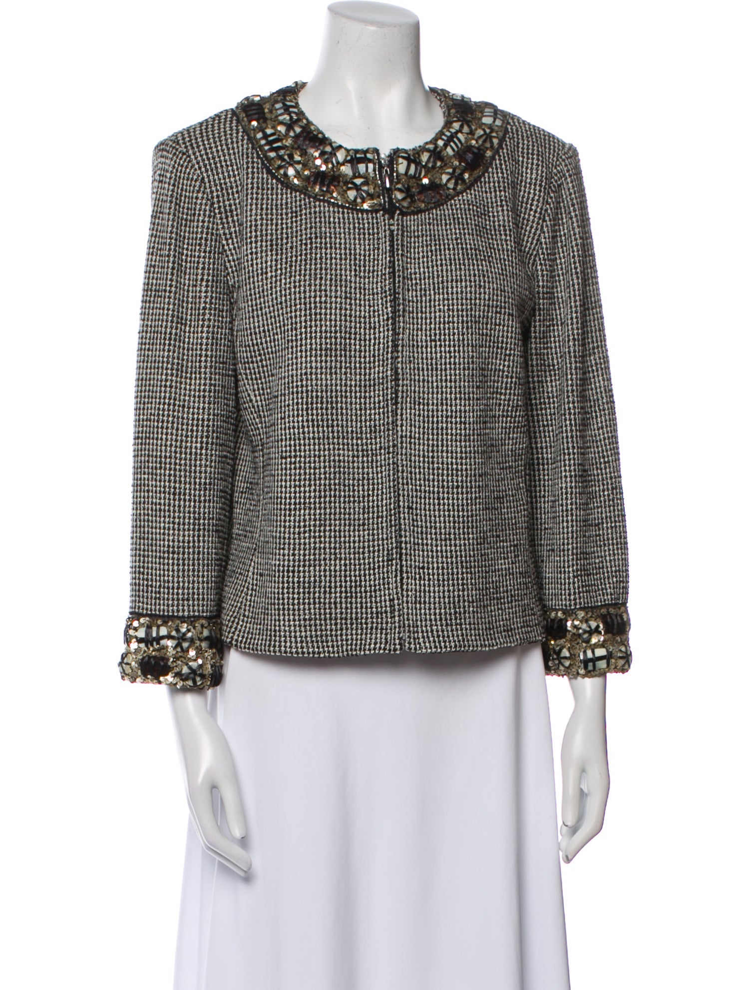 St. John Plaid Print Evening Jacket