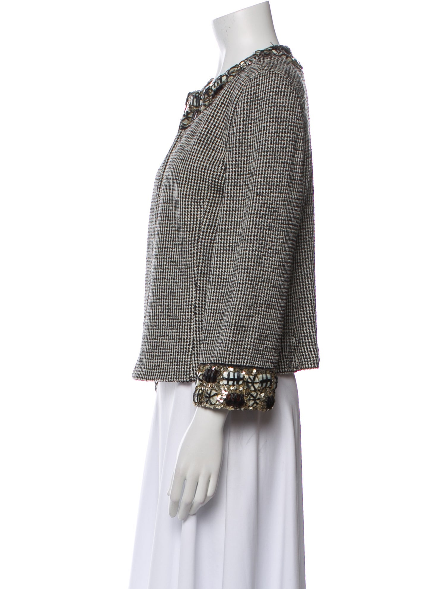 St. John Plaid Print Evening Jacket