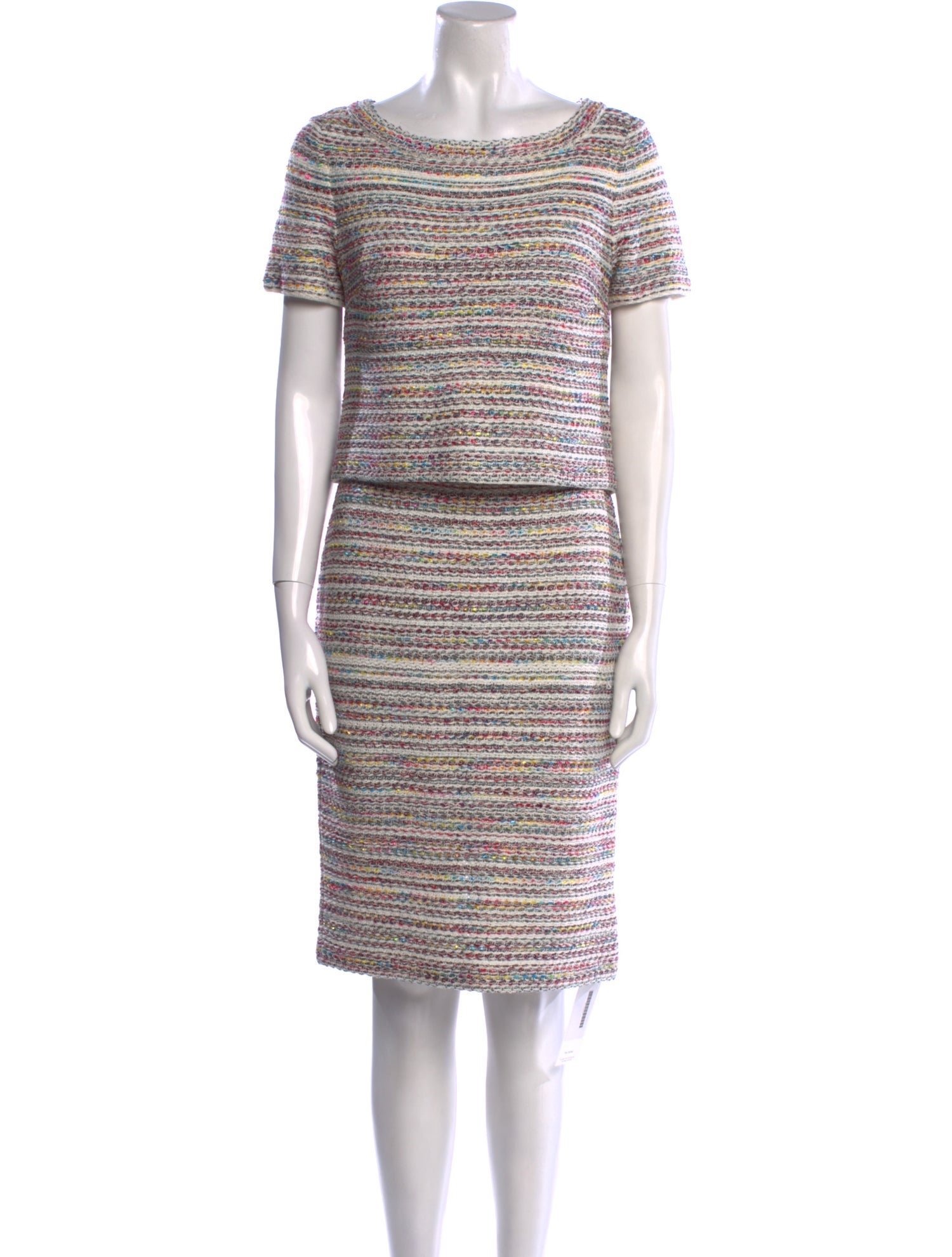 St. John Striped Knee-Length Dress