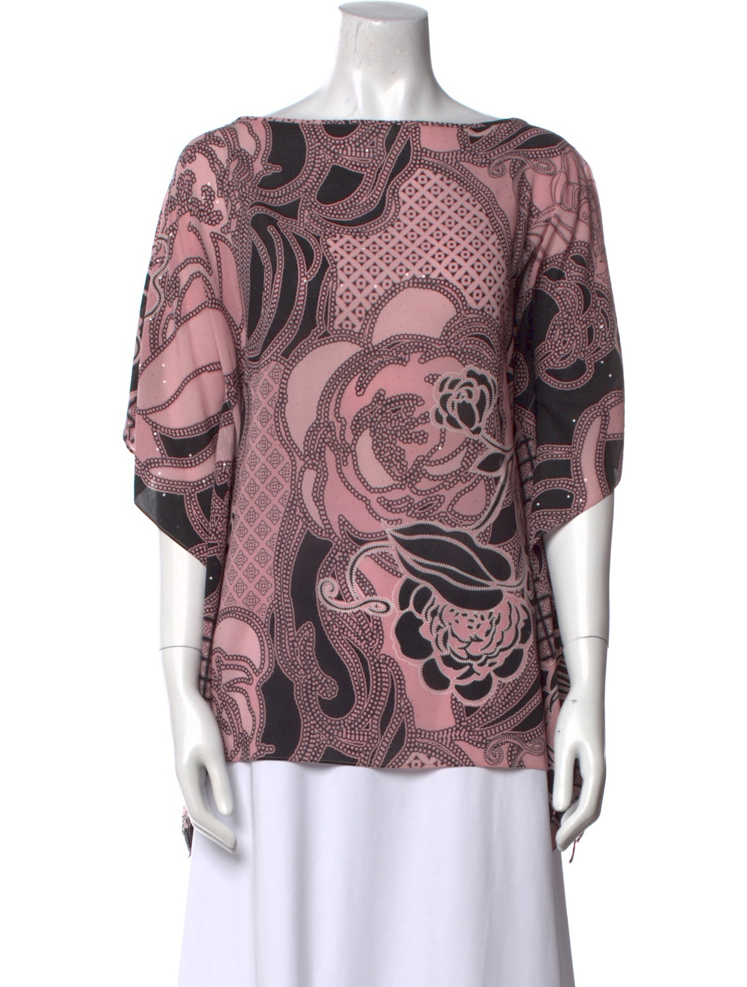 St. John Silk Paisley Print Blouse