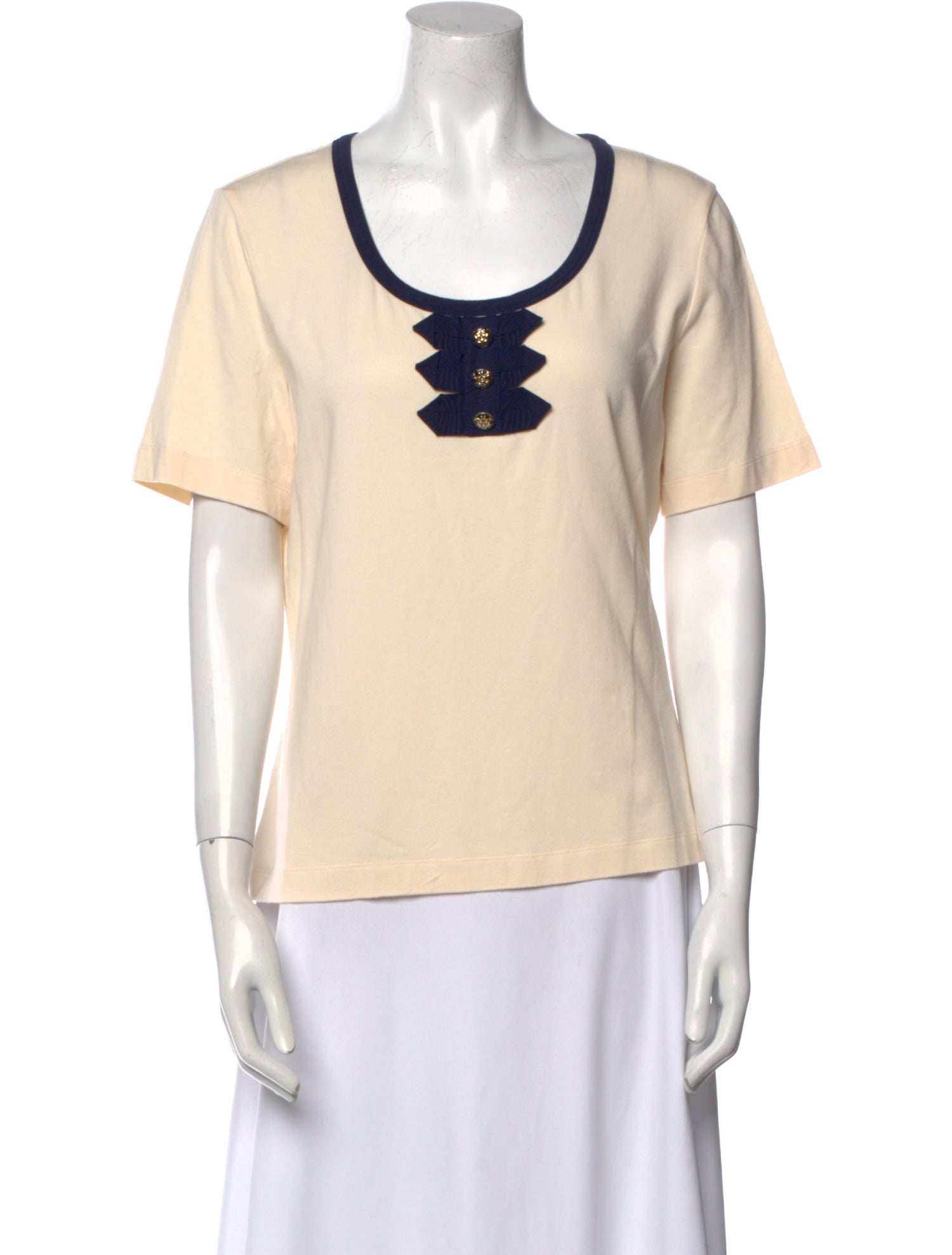 St. John Graphic Print Scoop Neck T-Shirt