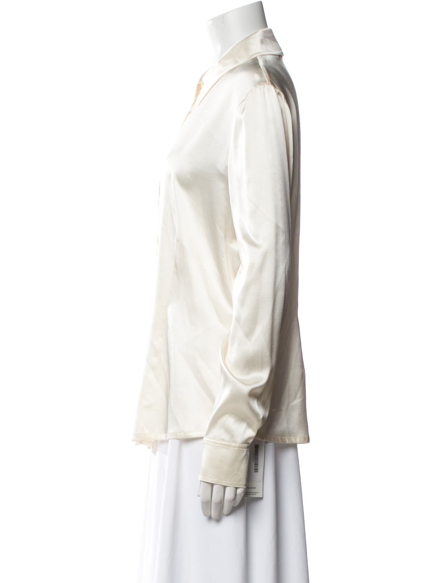 St. John Silk Long Sleeve Button-Up Top