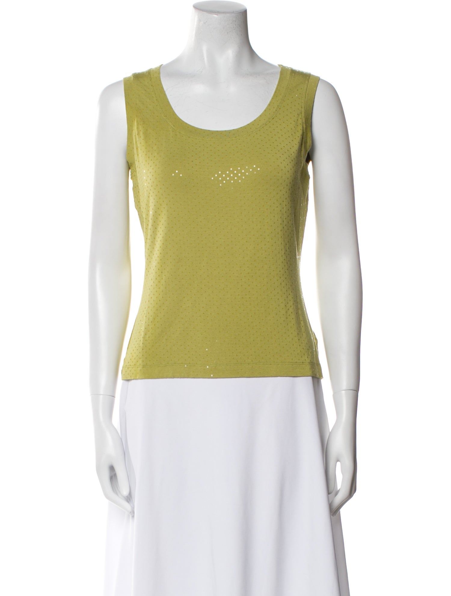 St. John Scoop Neck Sleeveless Top
