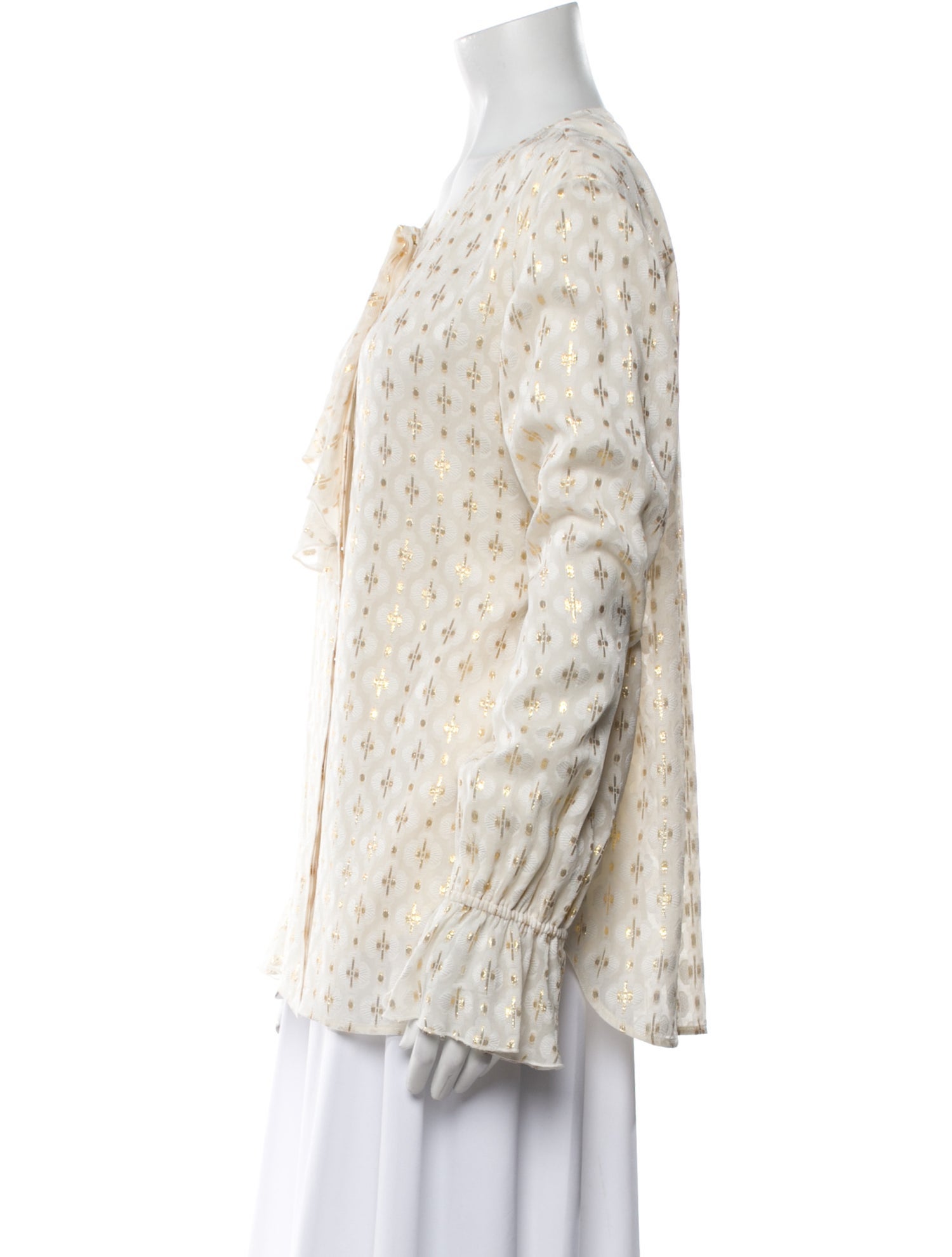 St. John Printed Scoop Neck Blouse