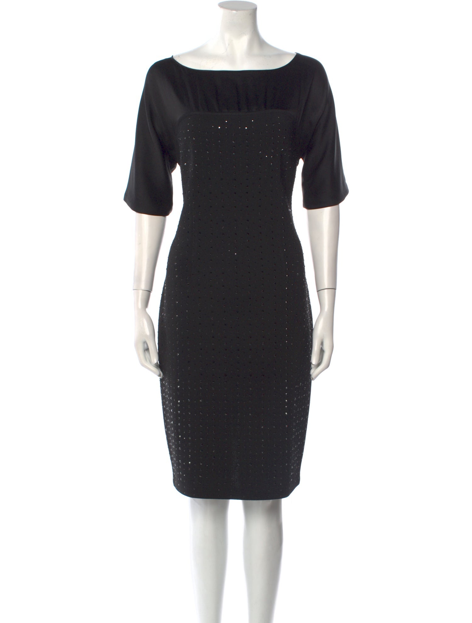 St. John Scoop Neck Knee-Length Dress