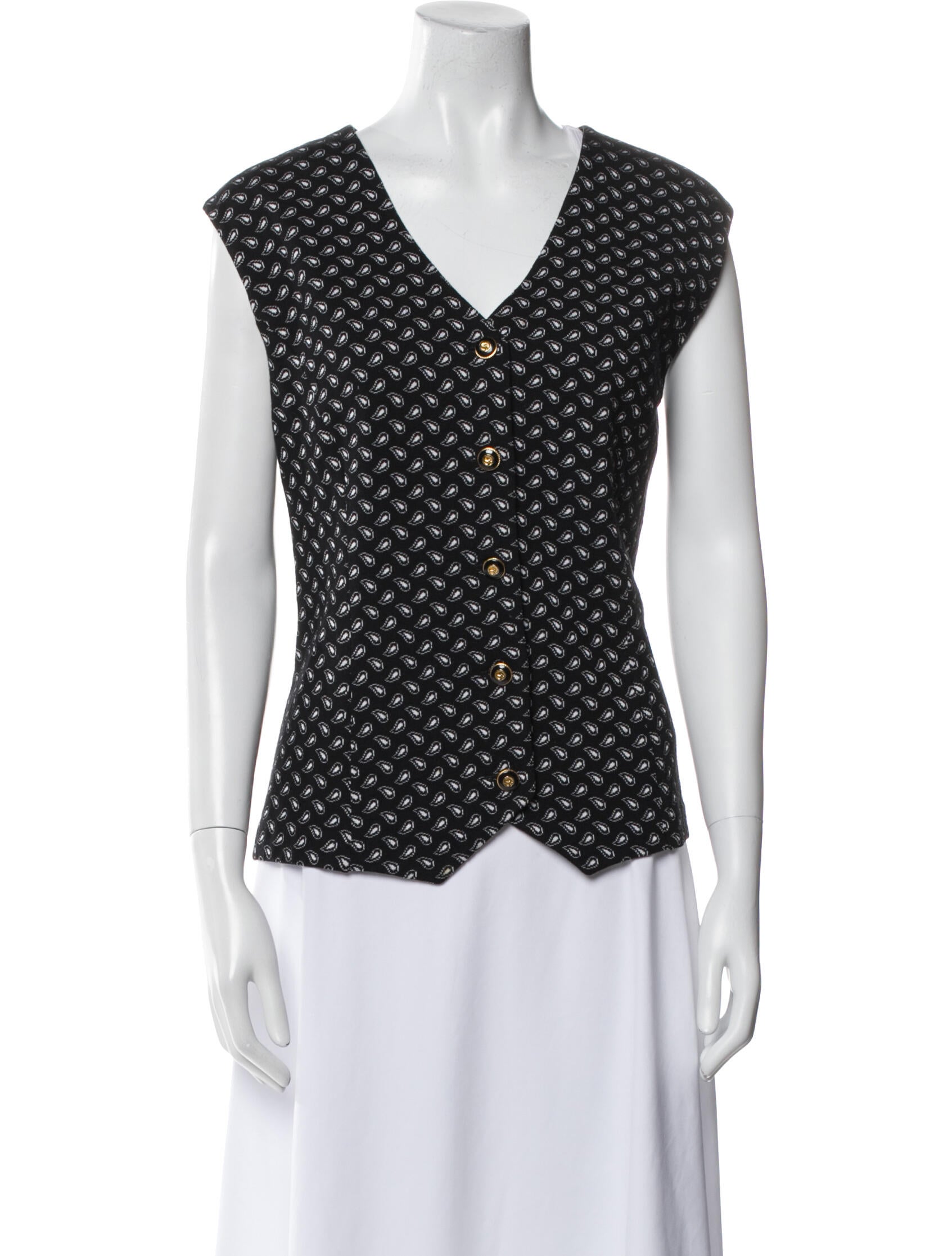 St. John Collection Paisley Print Vest