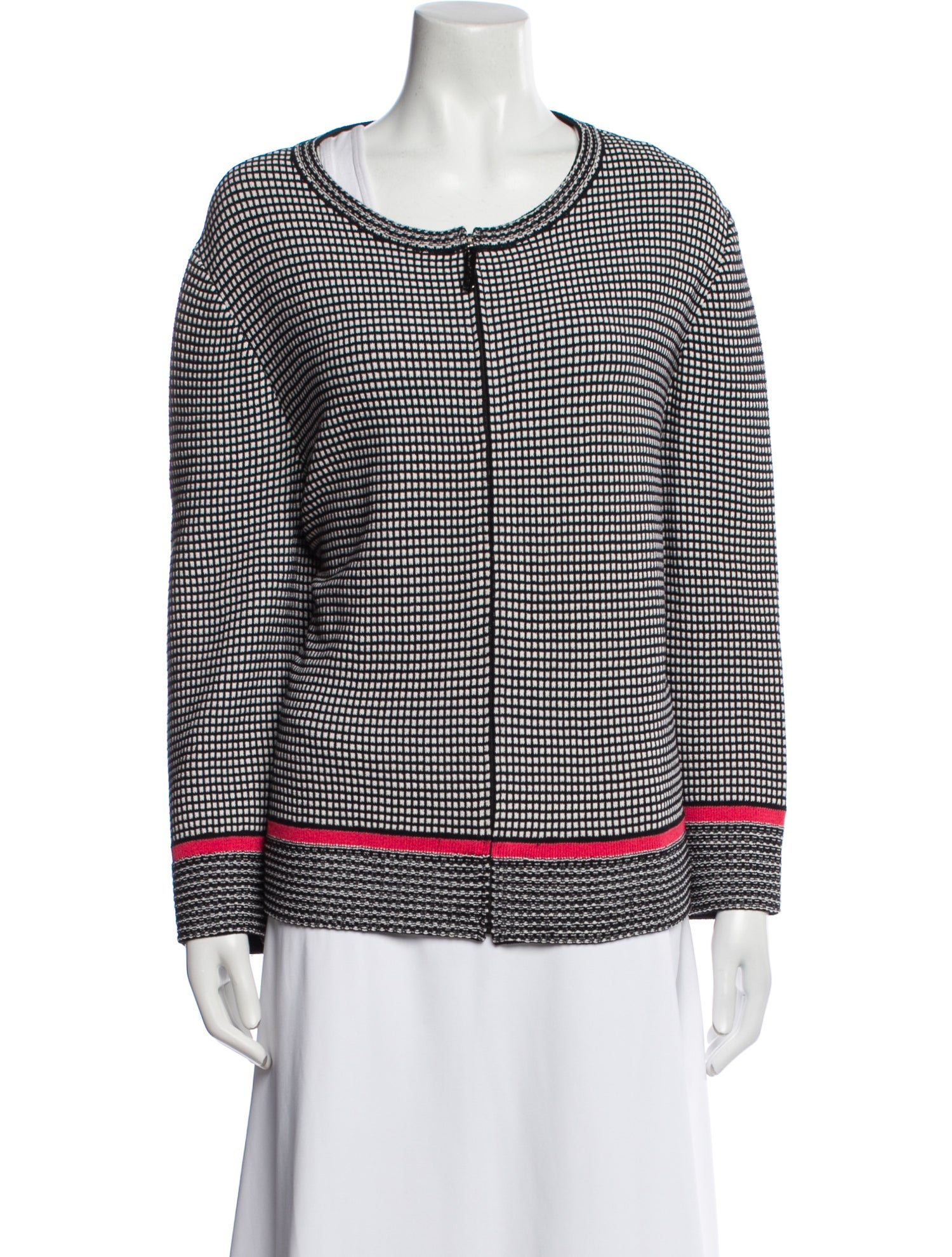 St. John Sport Wool Plaid Print Jacket