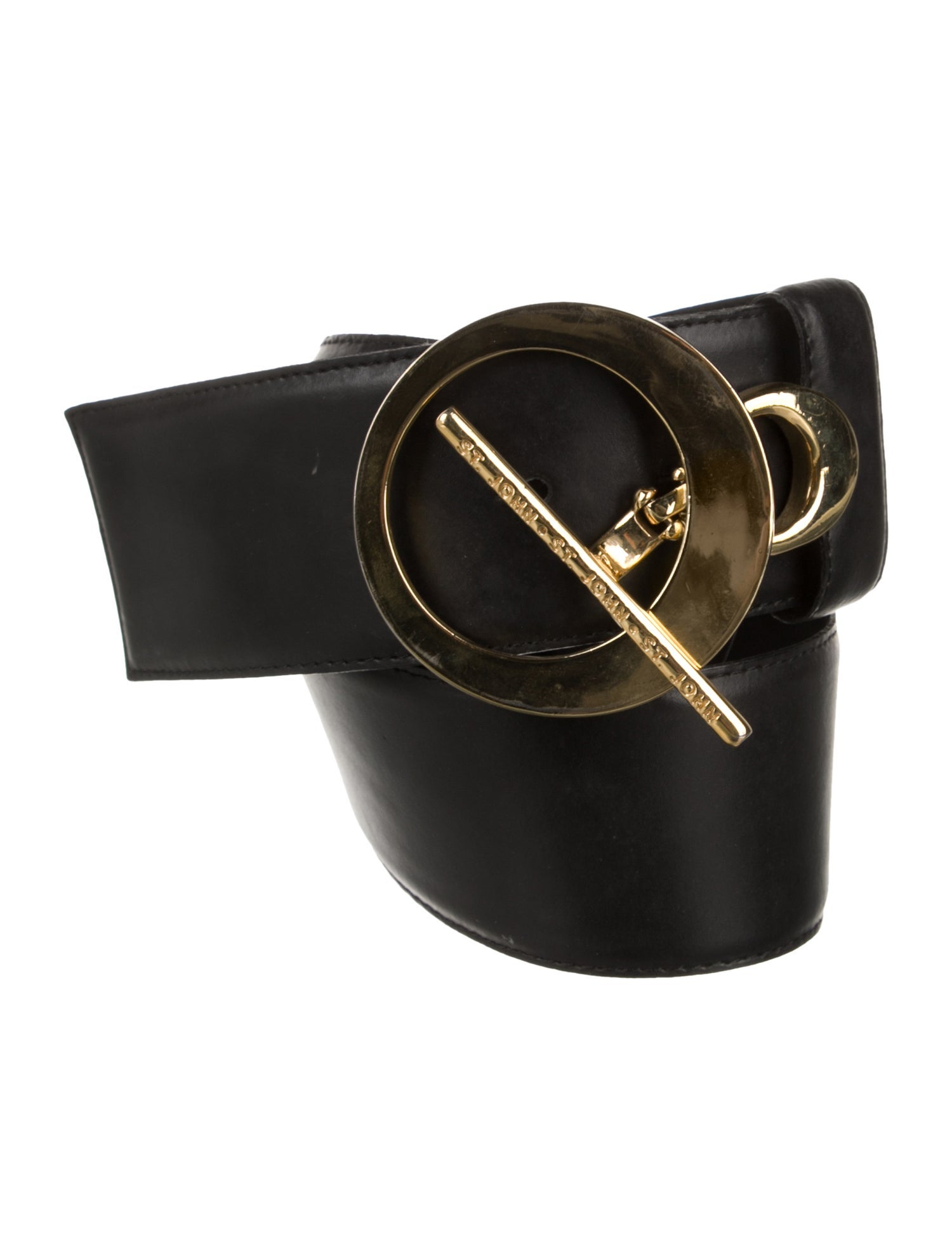 St. John Wide Leather Waist Belt