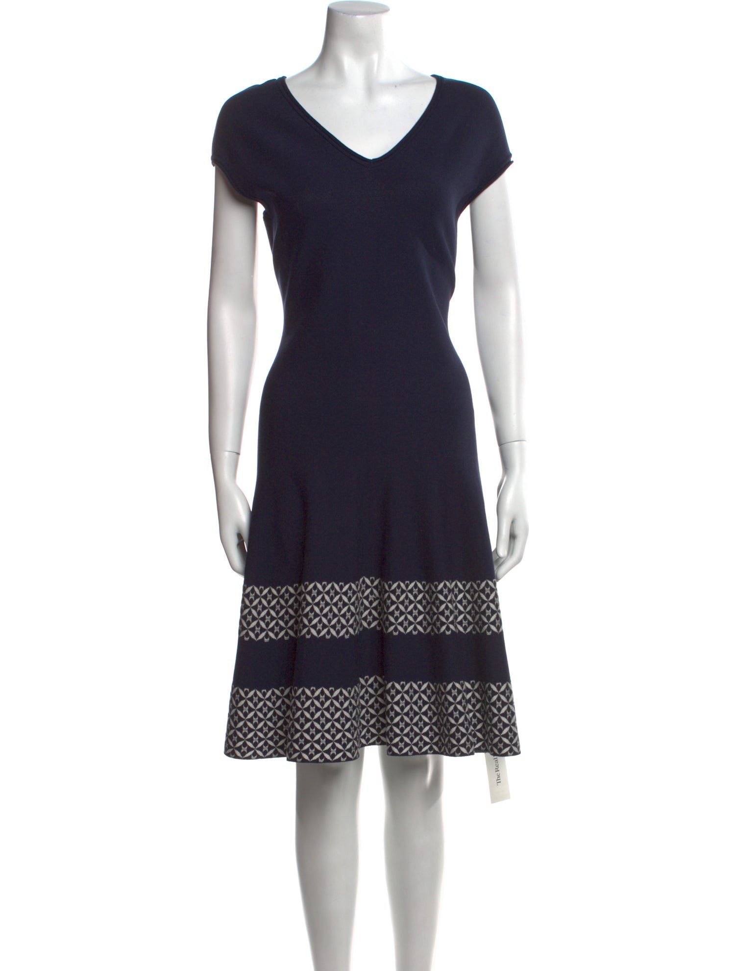 St. John V-Neck Knee-Length Dress