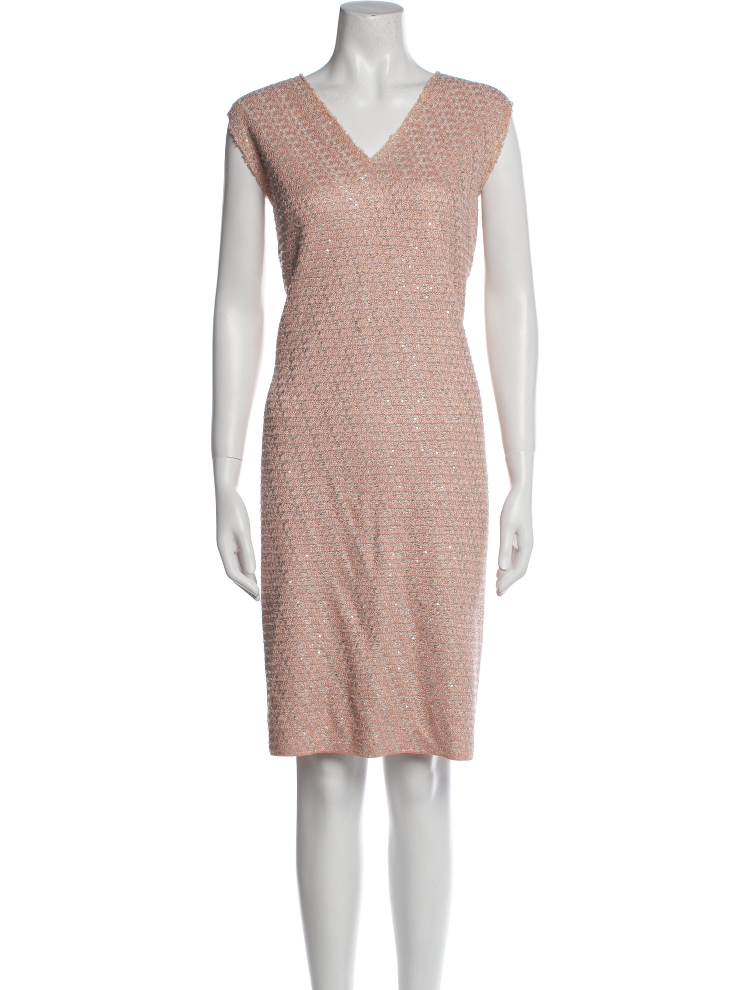 St. John V-Neck Knee-Length Dress