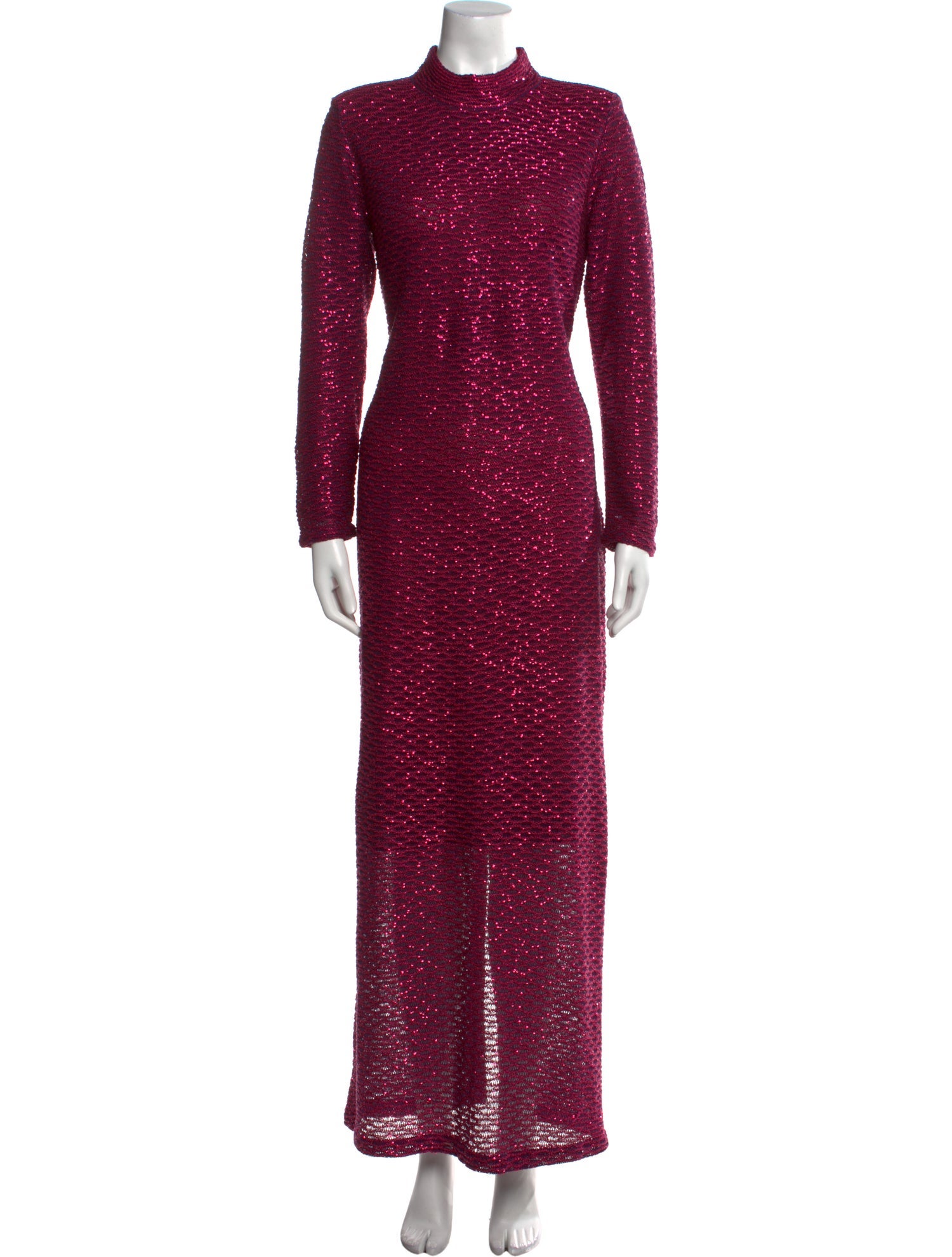 St. John Mock Neck Long Dress