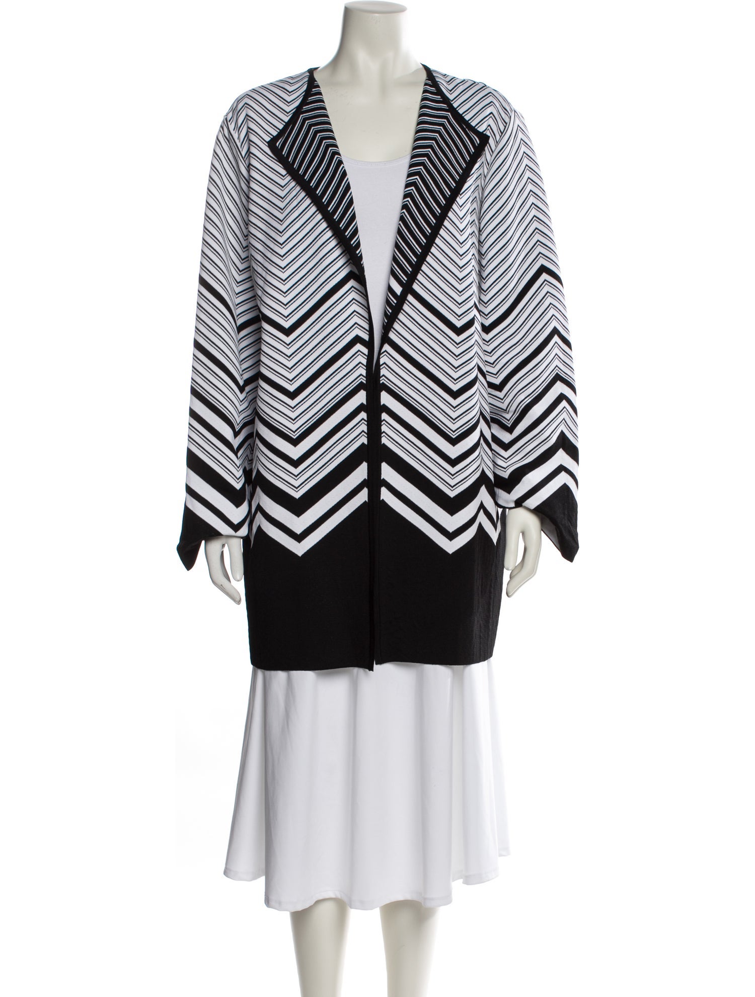 St. John Striped V-Neck Sweater