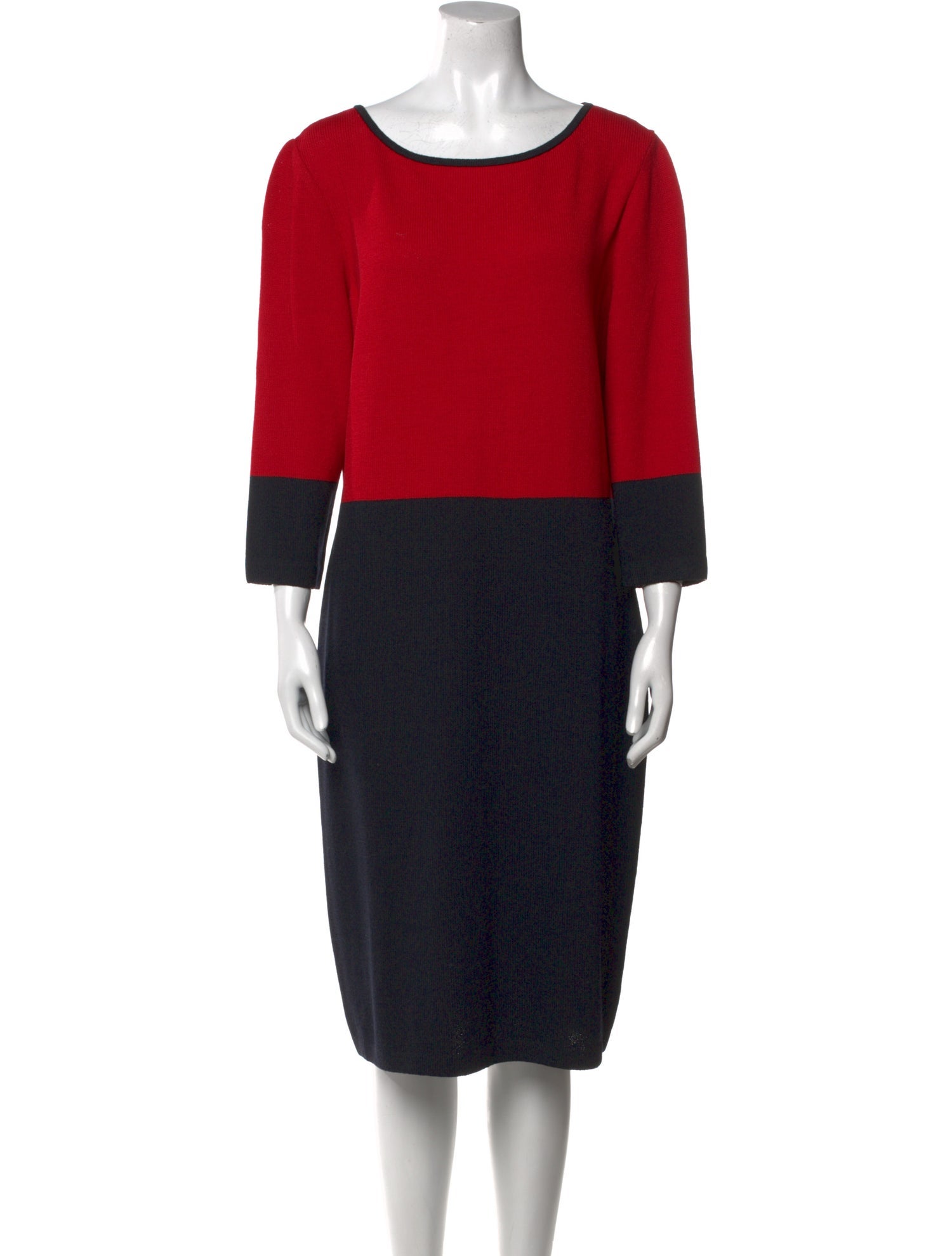 St. John Colorblock Pattern Midi Length Dress