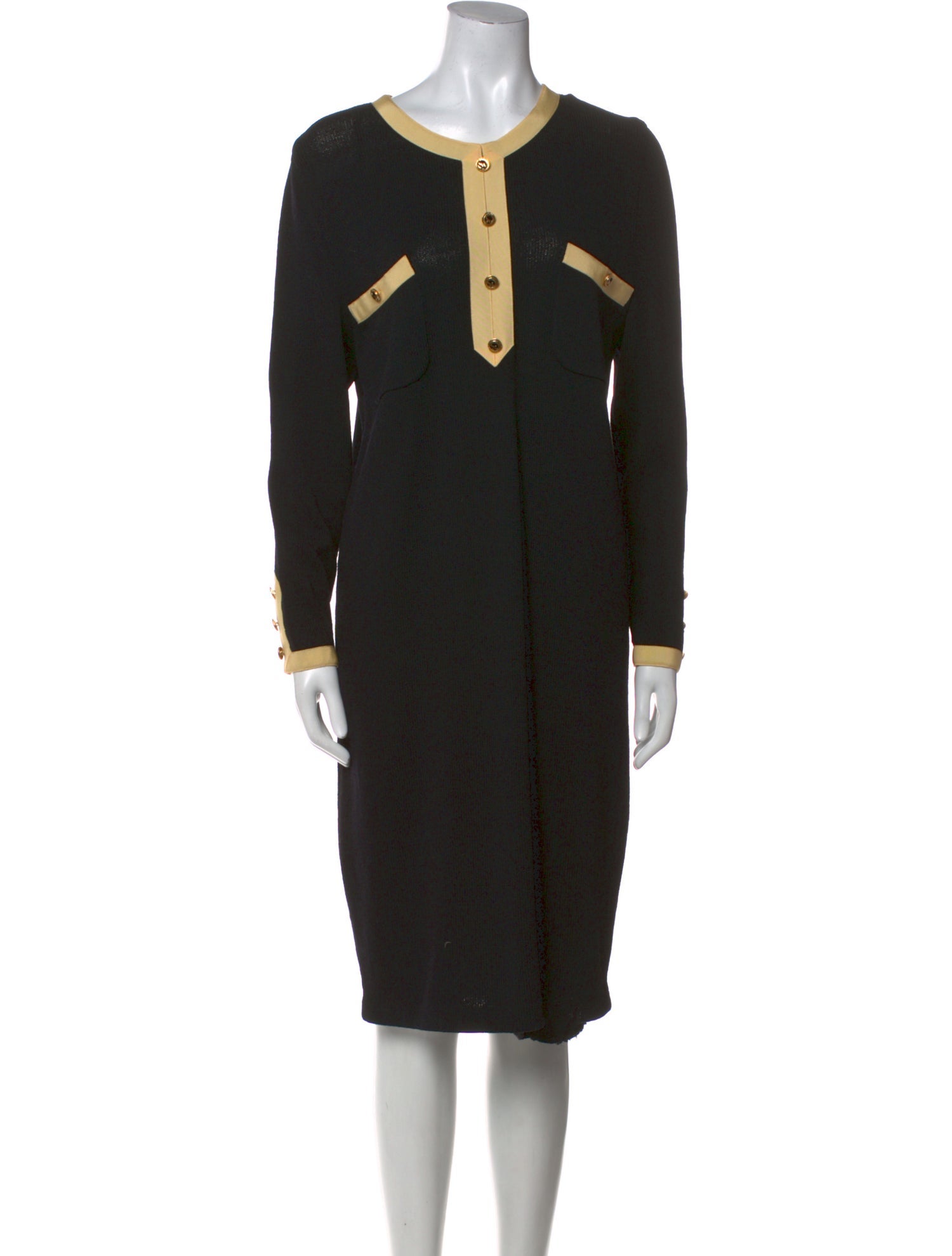 St. John Scoop Neck Midi Length Dress