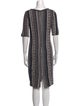 St. John Scoop Neck Knee-Length Dress