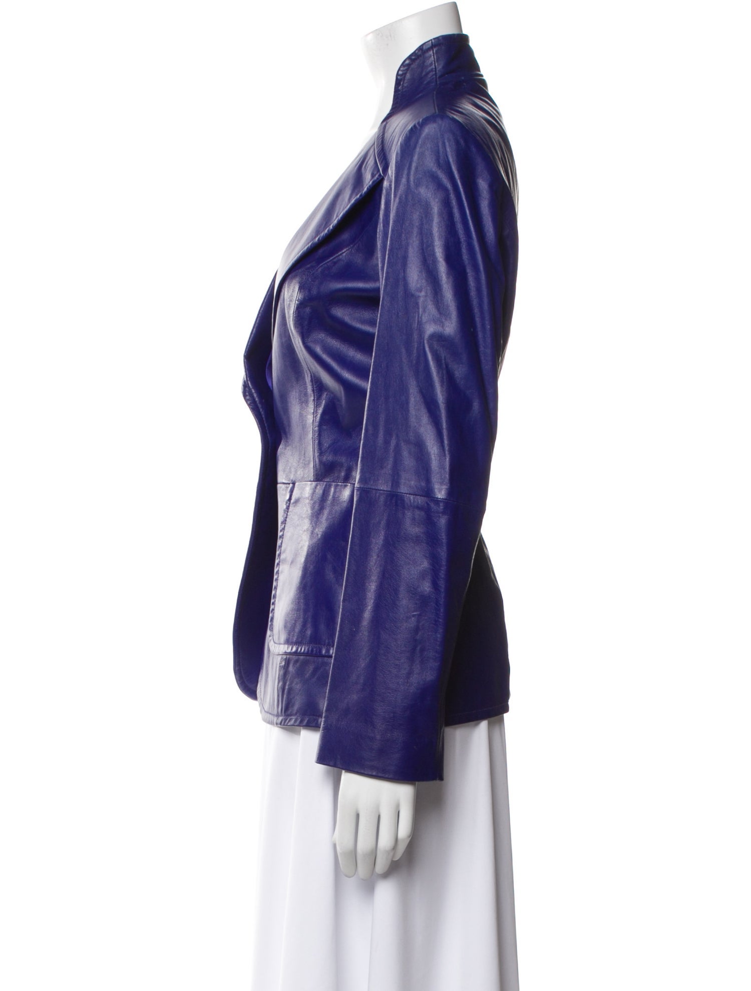 St. John Lamb Leather Blazer