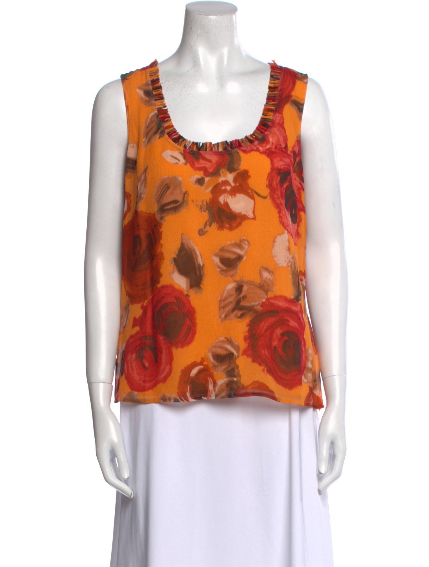 St. John Silk Floral Print Top