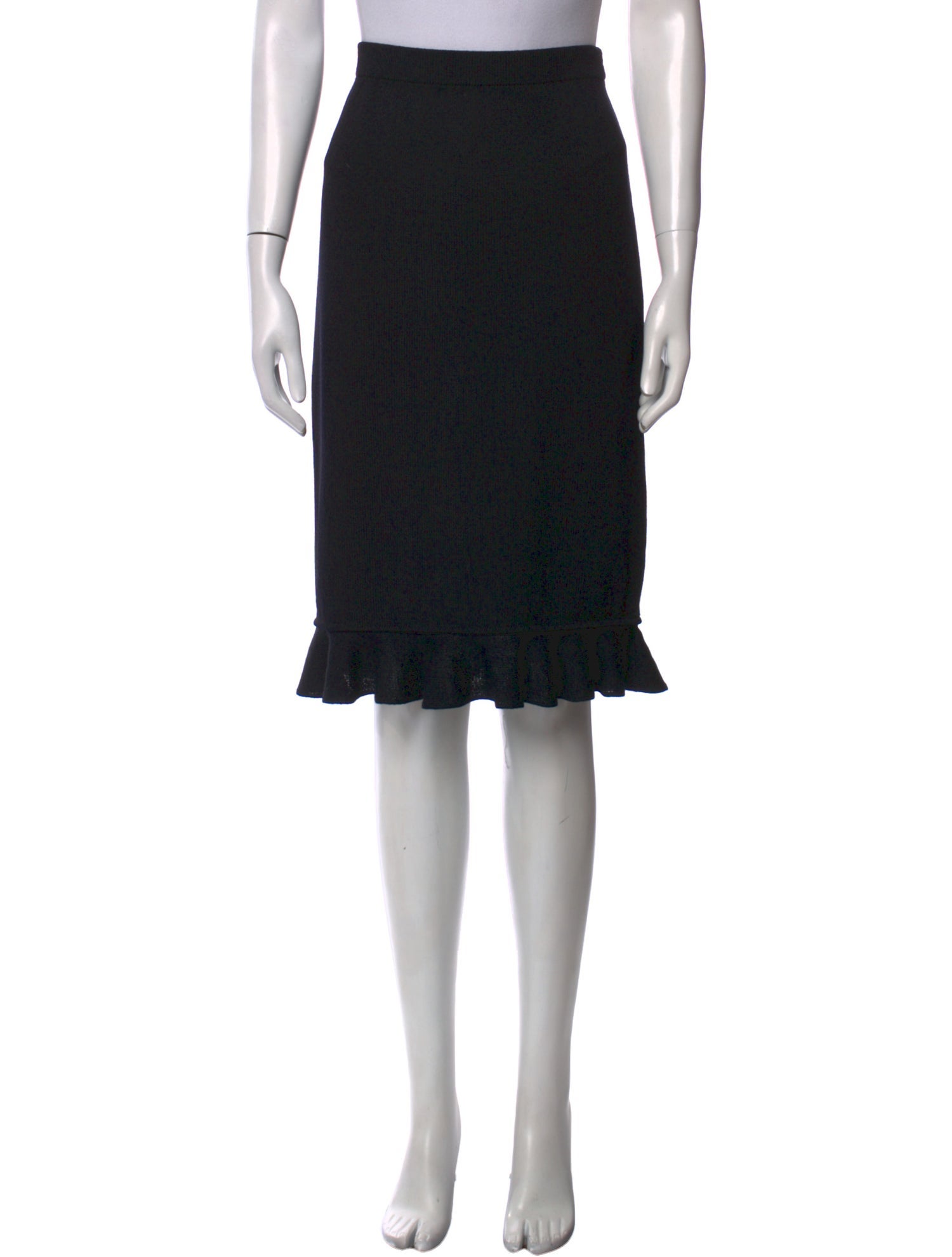 St. John Ruffle Embellishment Knee-Length Skirt