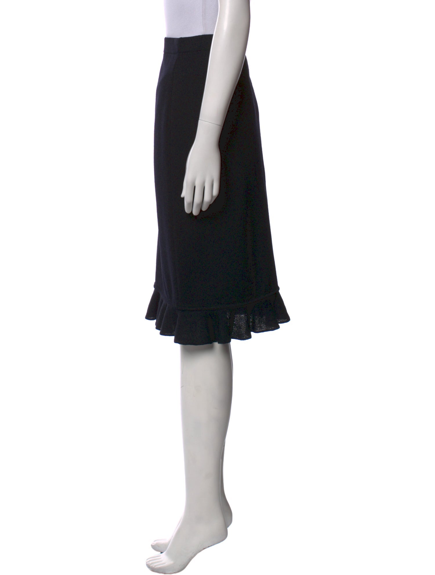 St. John Ruffle Embellishment Knee-Length Skirt