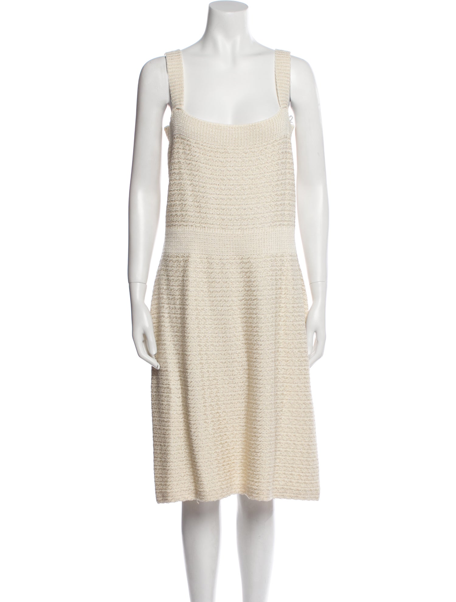 St. John Square Neckline Knee-Length Dress